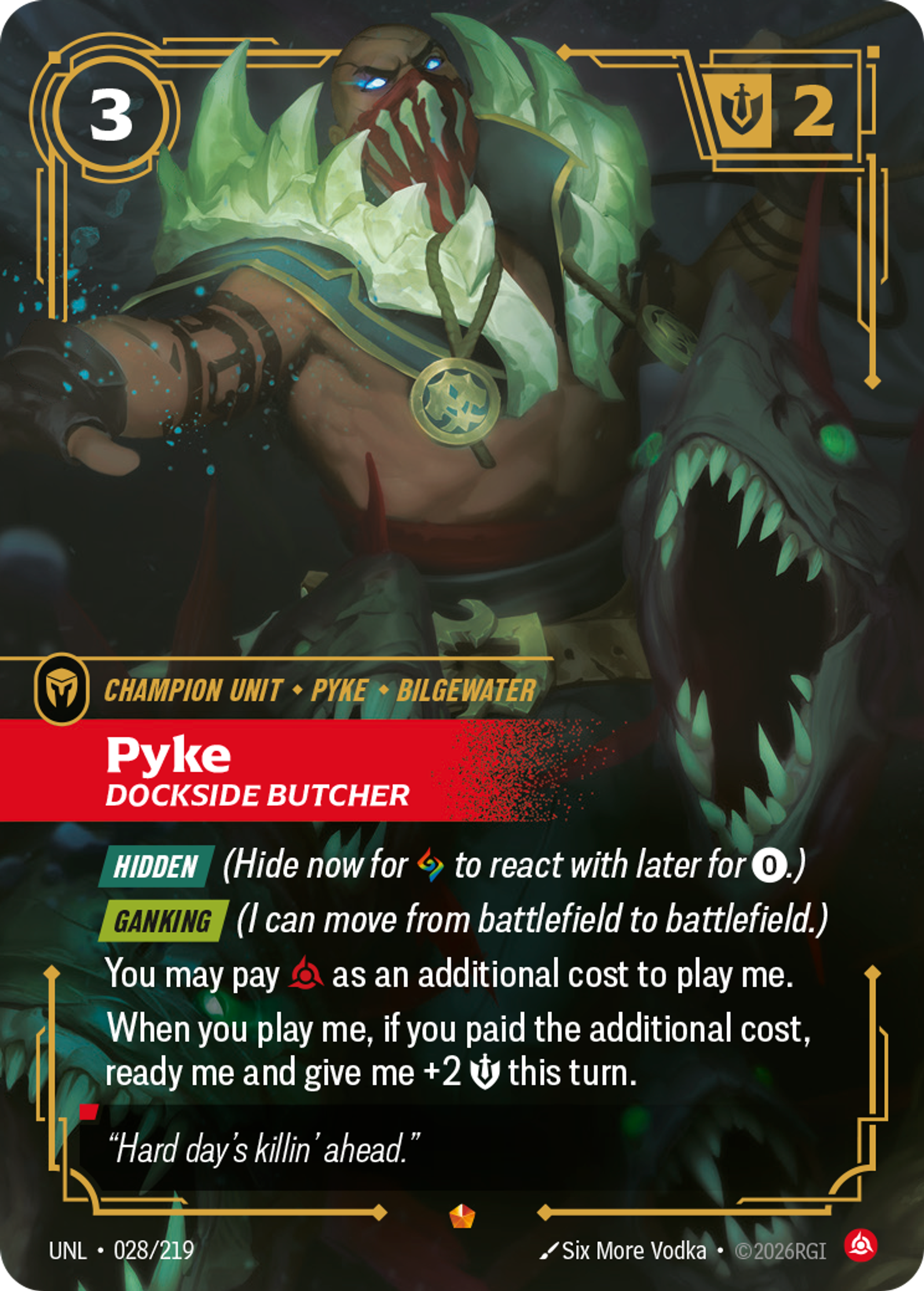 Pyke - Dockside Butcher — Unleashed — Riftbound: League of Legends TCG