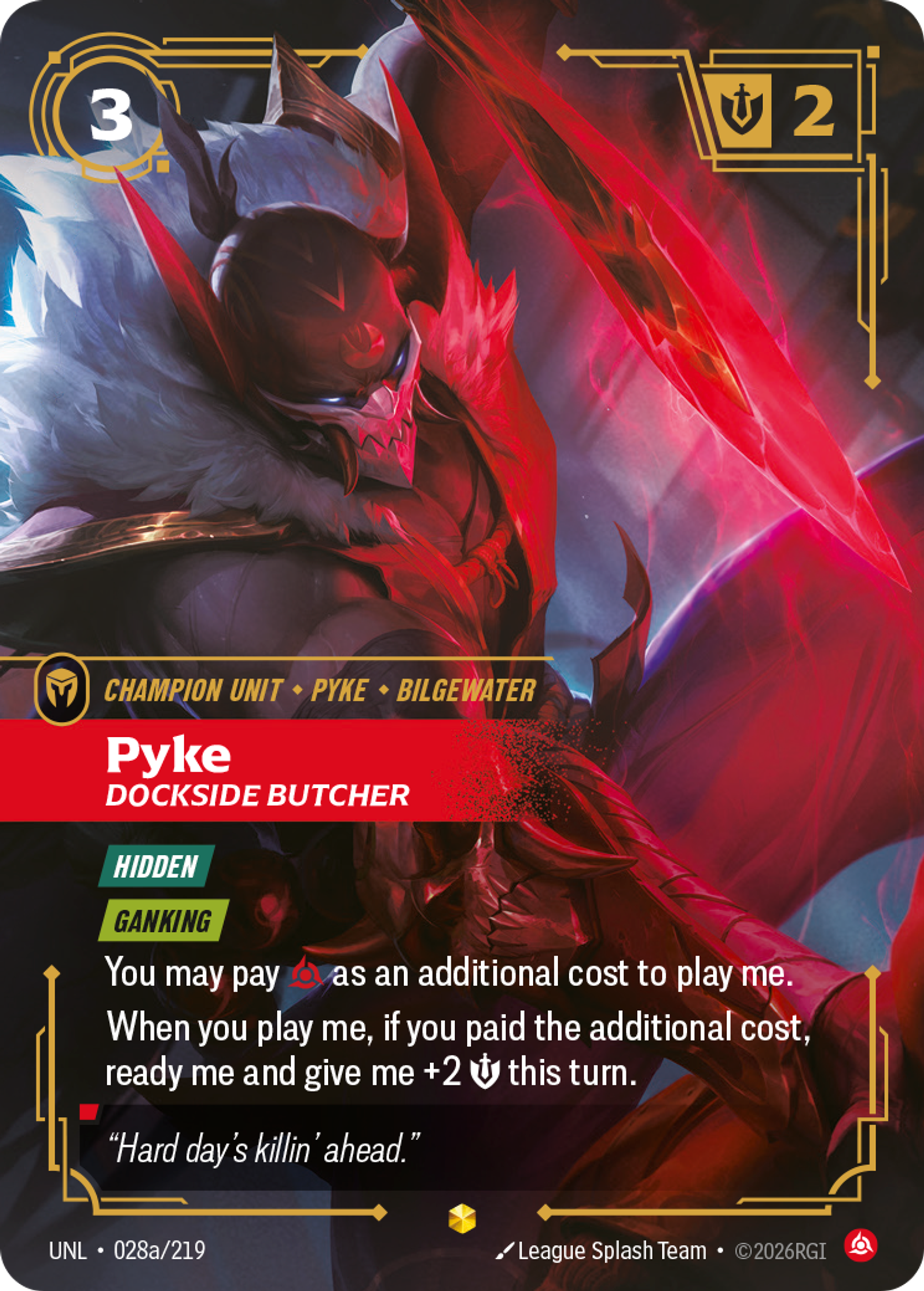 Pyke - Dockside Butcher (Alternate Art) — Unleashed — Riftbound: League of Legends TCG