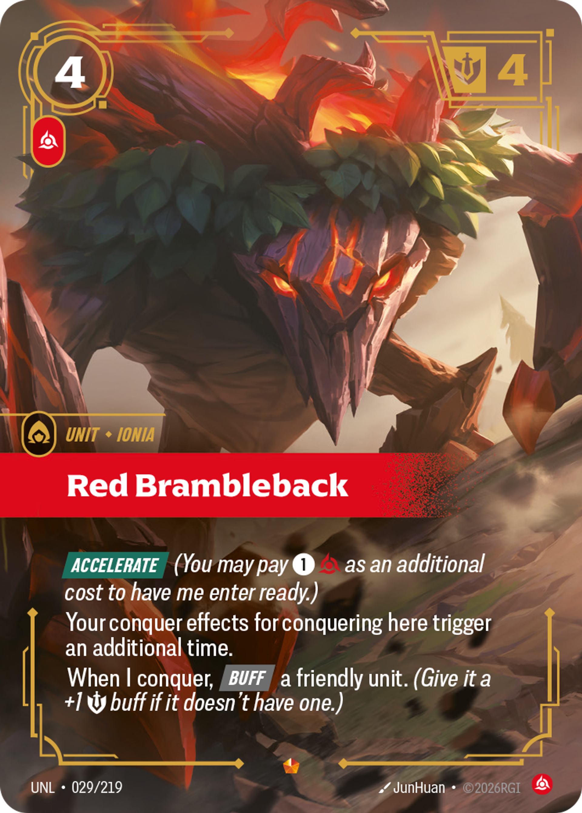 Red Brambleback — Unleashed — Riftbound: League of Legends TCG