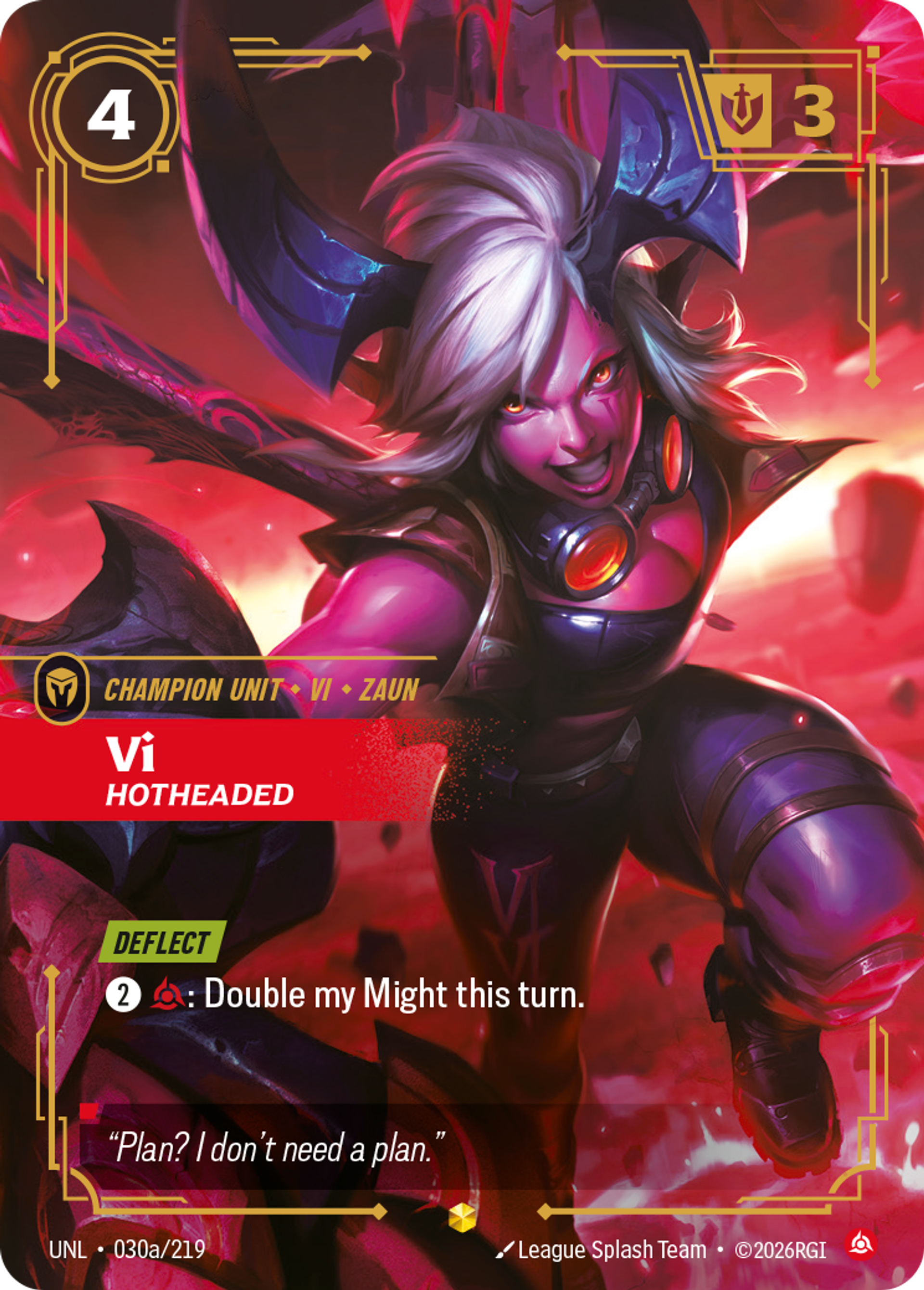 Vi - Hotheaded (Alternate Art) — Unleashed — Riftbound: League of Legends TCG