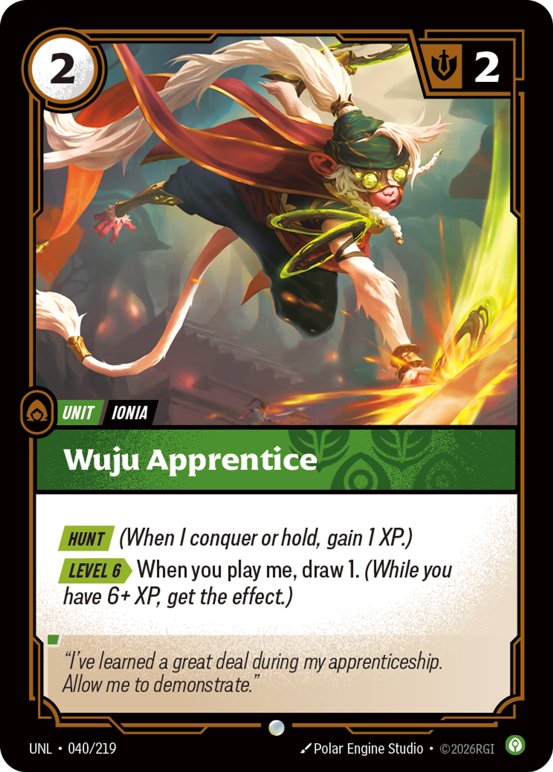 Wuju Apprentice — Unleashed — Riftbound