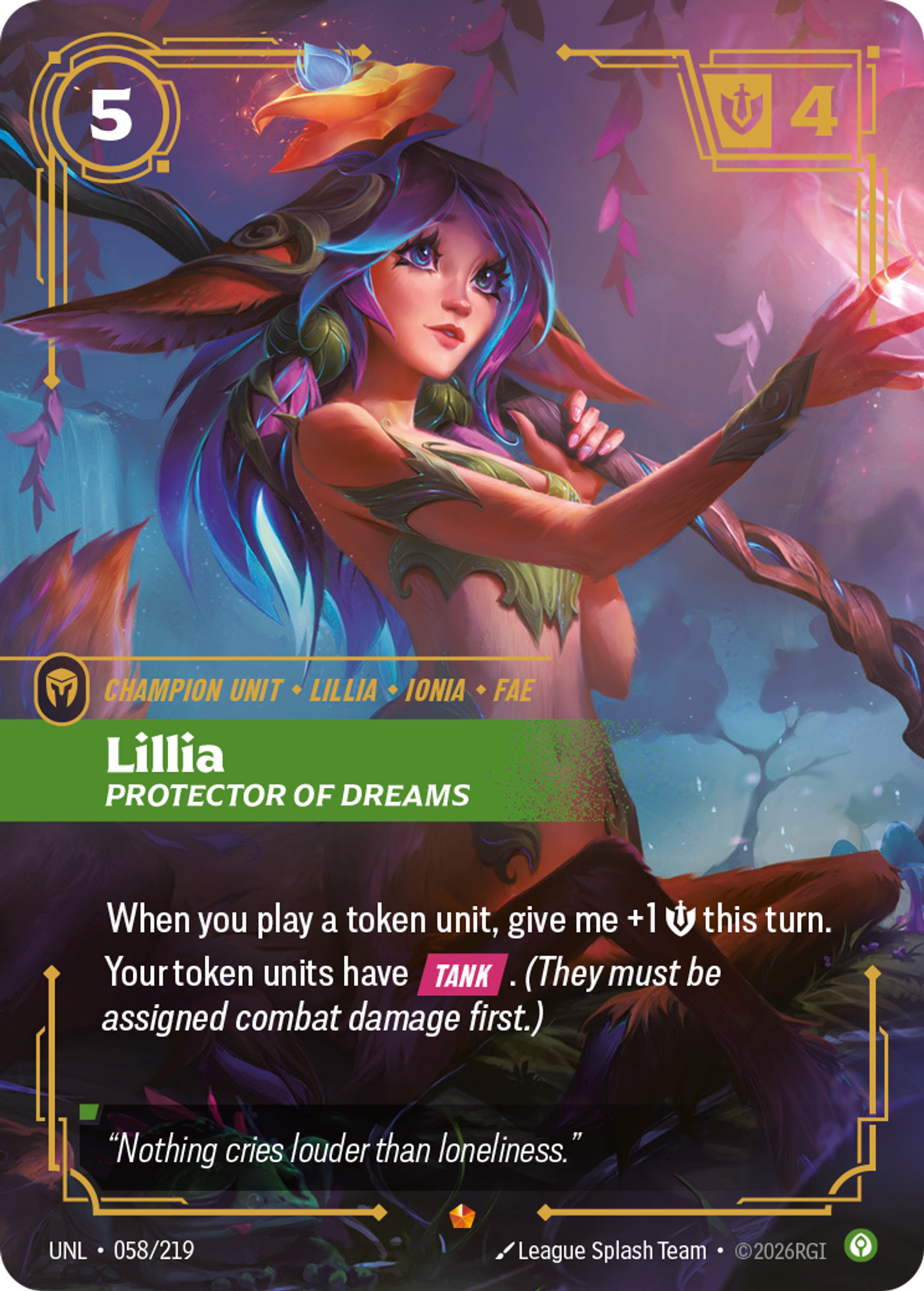 Lillia - Protector of dreams — Unleashed — Riftbound