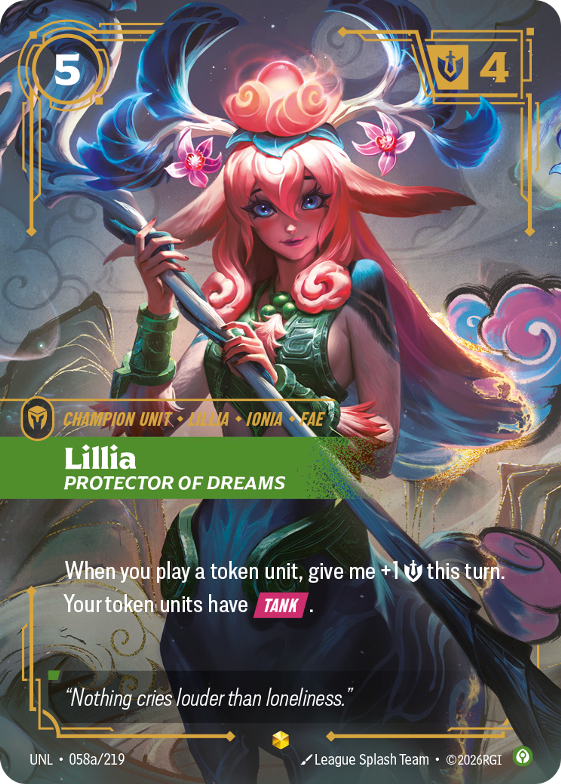 Lillia - Protector of Dreams (Alternate Art) — Unleashed — Riftbound: League of Legends TCG