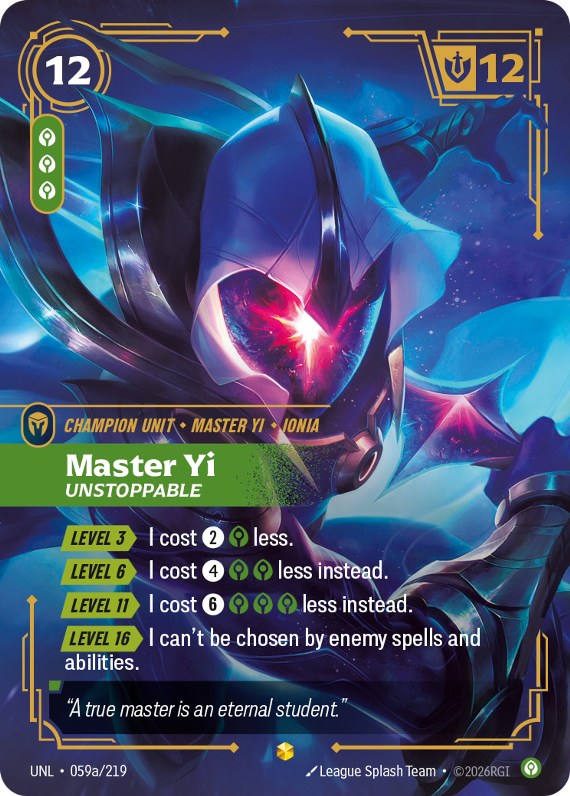 Master Yi - Unstoppable (Alternate Art) — Unleashed — Riftbound: League of Legends TCG