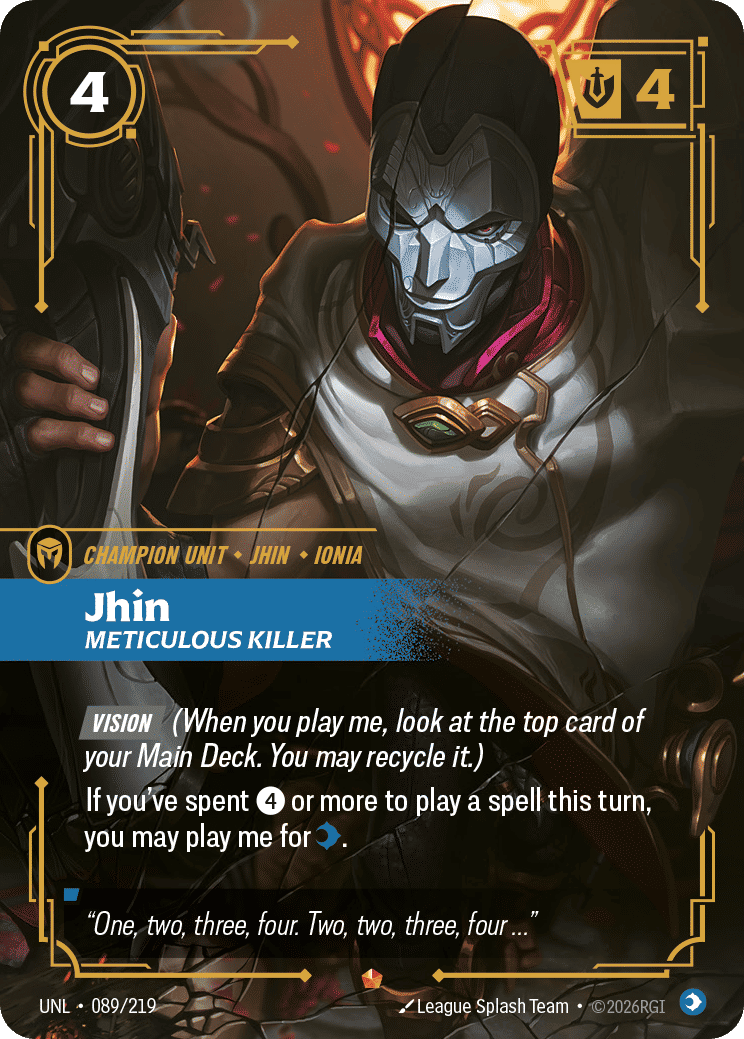 Jhin - Meticulous Killer — Unleashed — Riftbound
