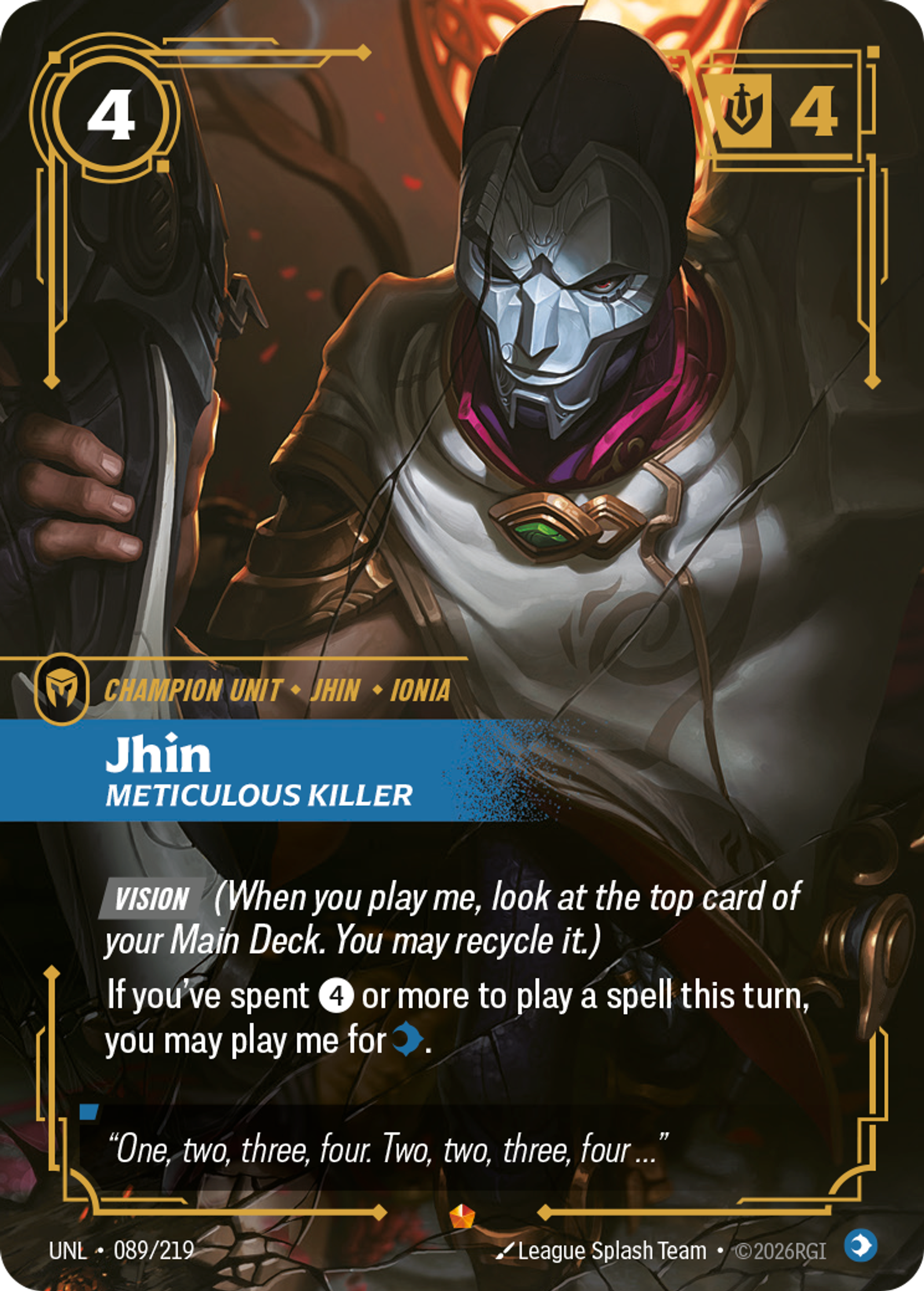 Jhin - Meticulous Killer — Unleashed — Riftbound: League of Legends TCG