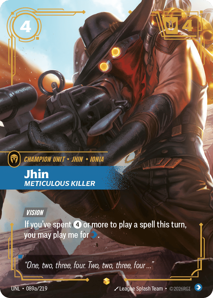 Jhin - Meticulous Killer (Alternate Art) — Unleashed — Riftbound