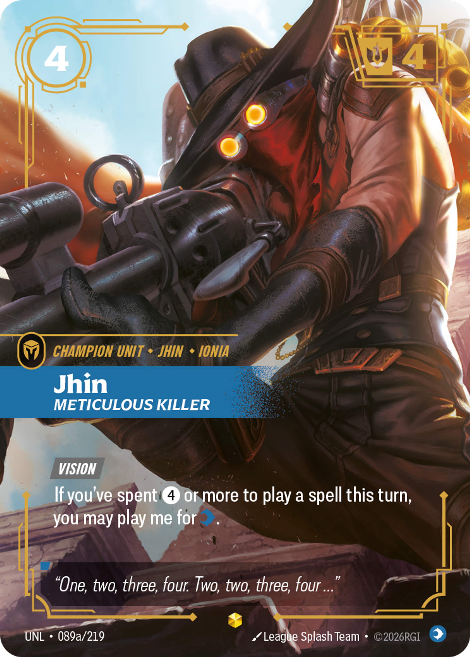 Jhin - Meticulous Killer (Alternate Art) — Unleashed — Riftbound: League of Legends TCG