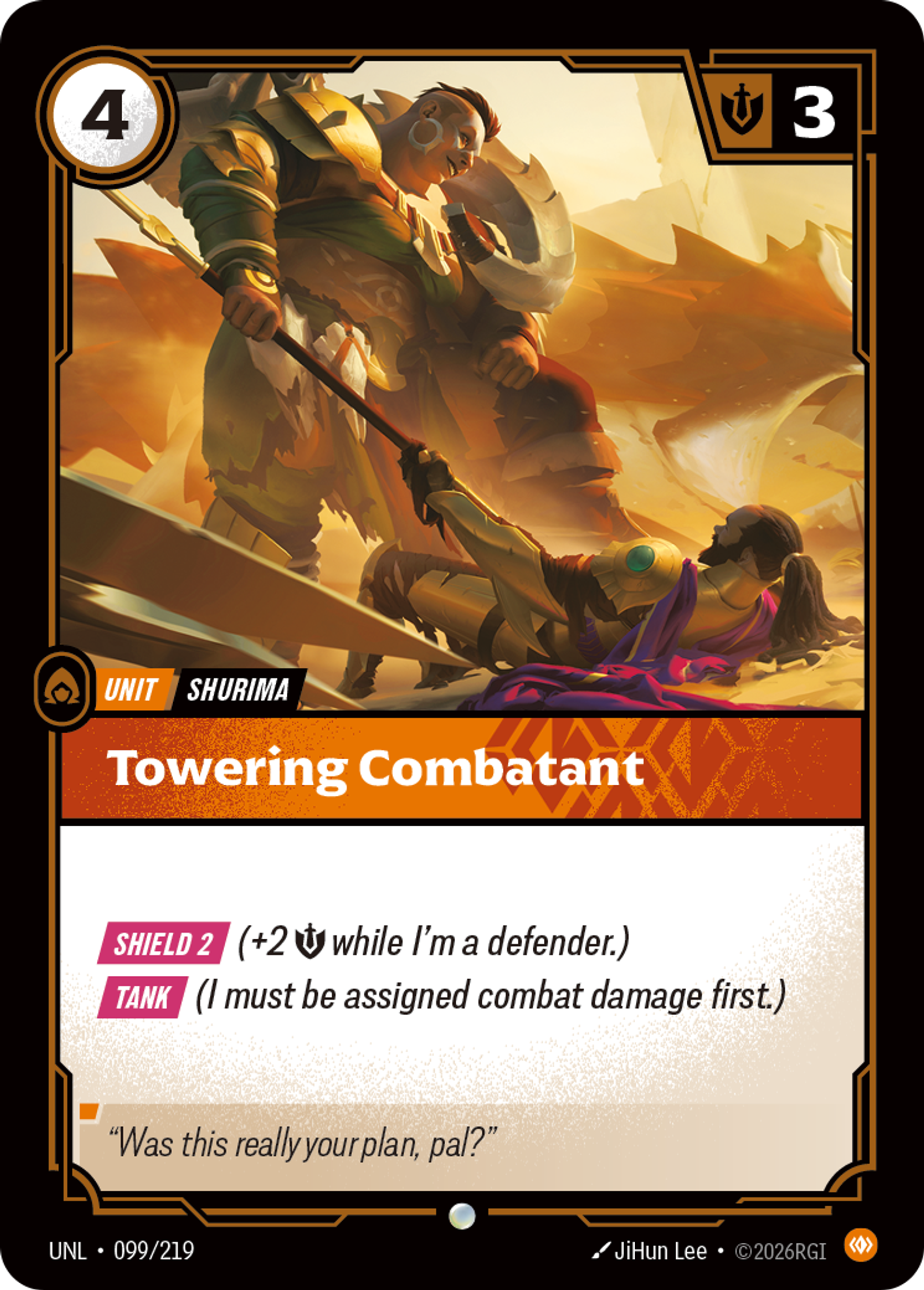 Towering Combatant — Unleashed — Riftbound