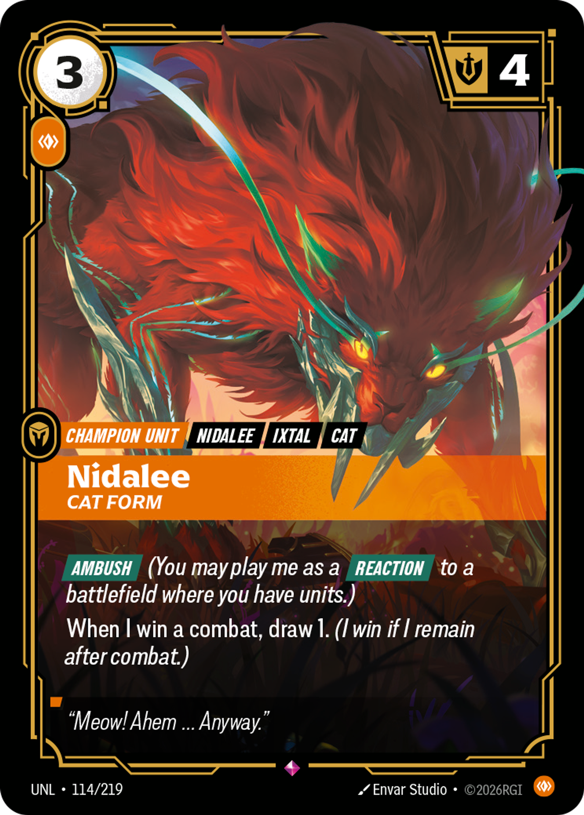 Nidalee - Cat Form — Unleashed — Riftbound