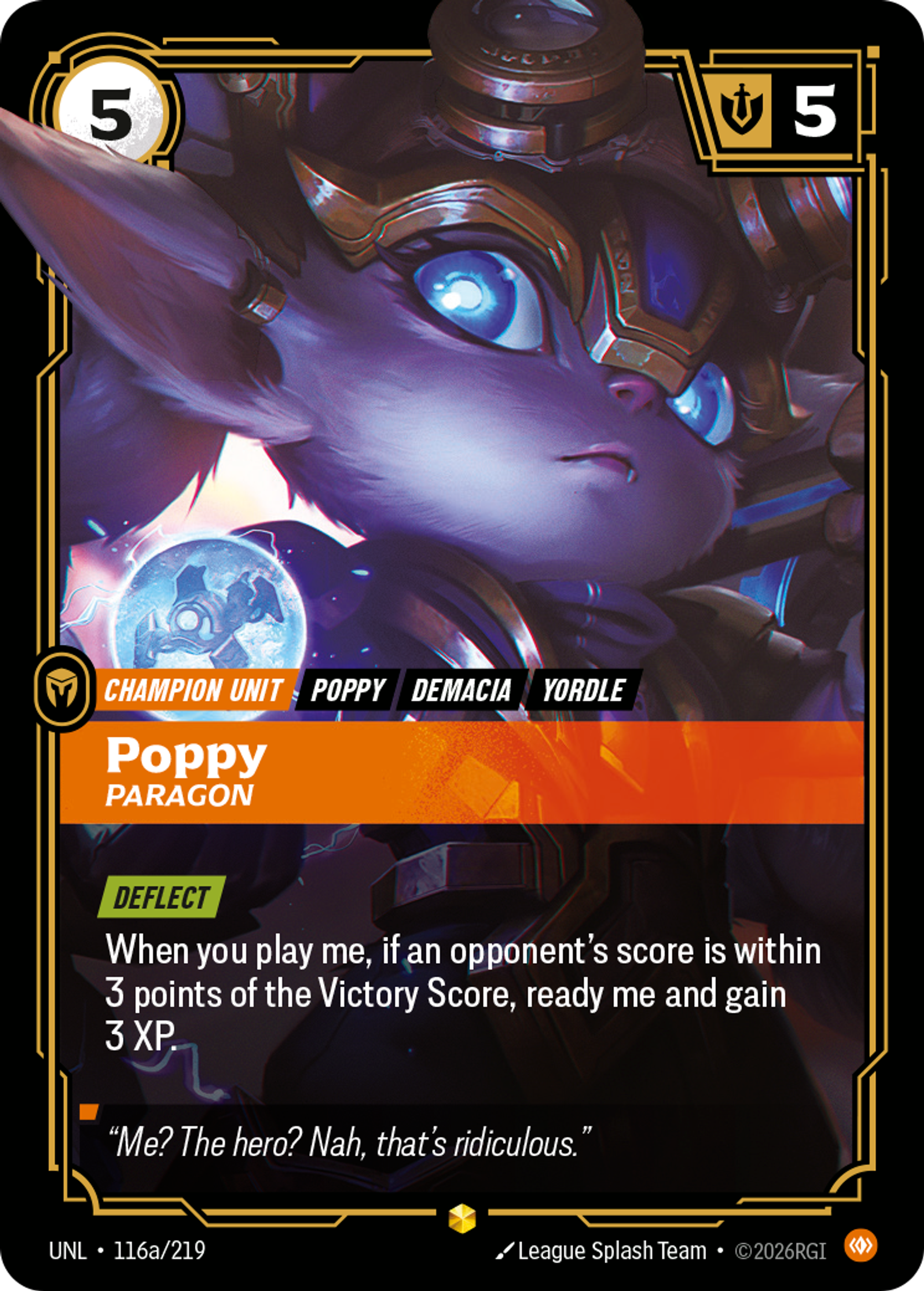 Poppy - Paragon (Alternate Art) — Unleashed — Riftbound: League of Legends TCG