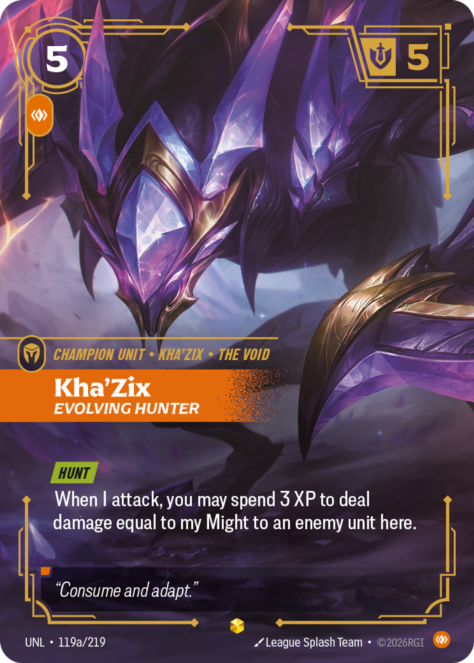 Kha'Zix - Evolving Hunter (Alternate Art) — Unleashed — Riftbound