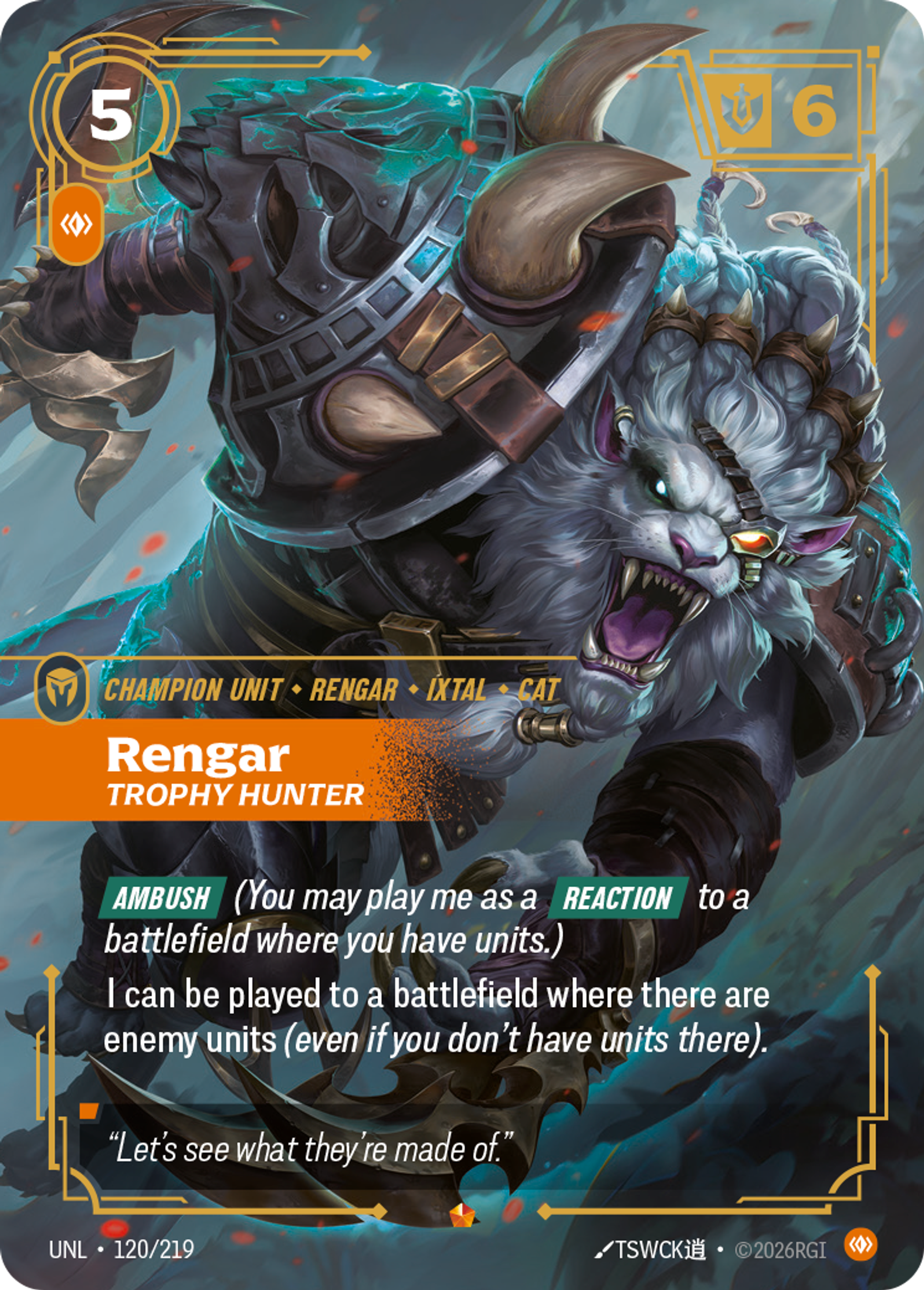 Rengar - Trophy Hunter — Unleashed — Riftbound