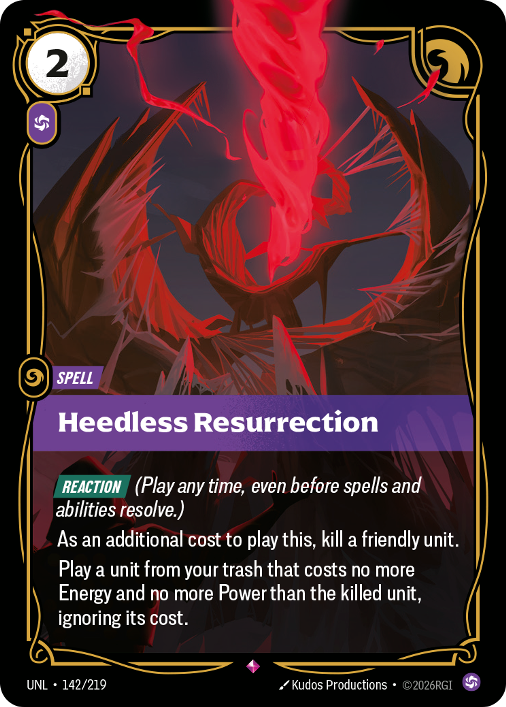 Heedless Resurrection — Unleashed — Riftbound