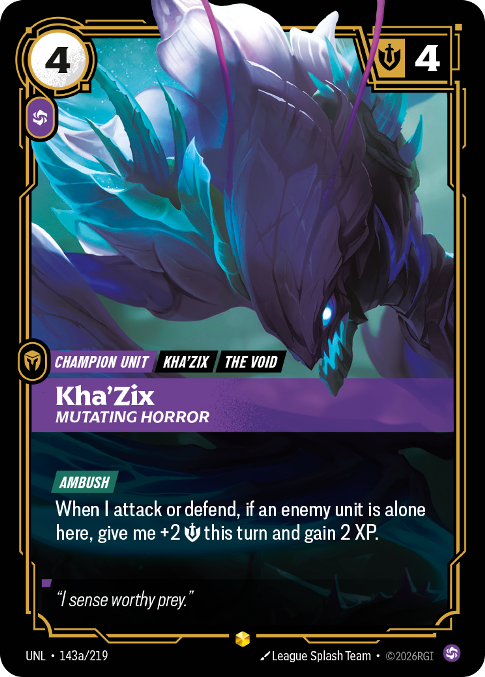 Kha'Zix - Mutating Horror (Alternate Art) — Unleashed — Riftbound