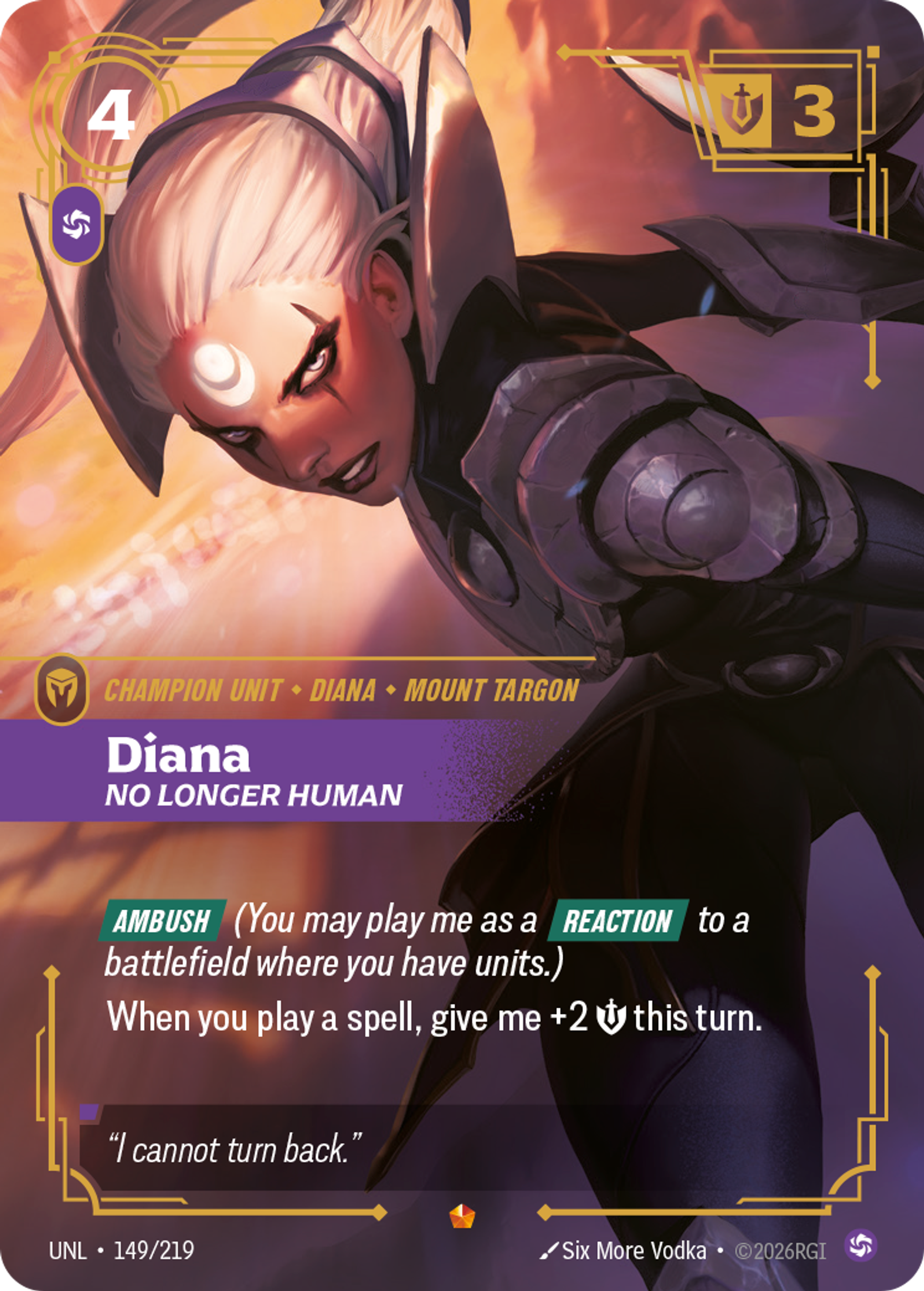 Diana - No Longer Human — Unleashed — Riftbound: League of Legends TCG