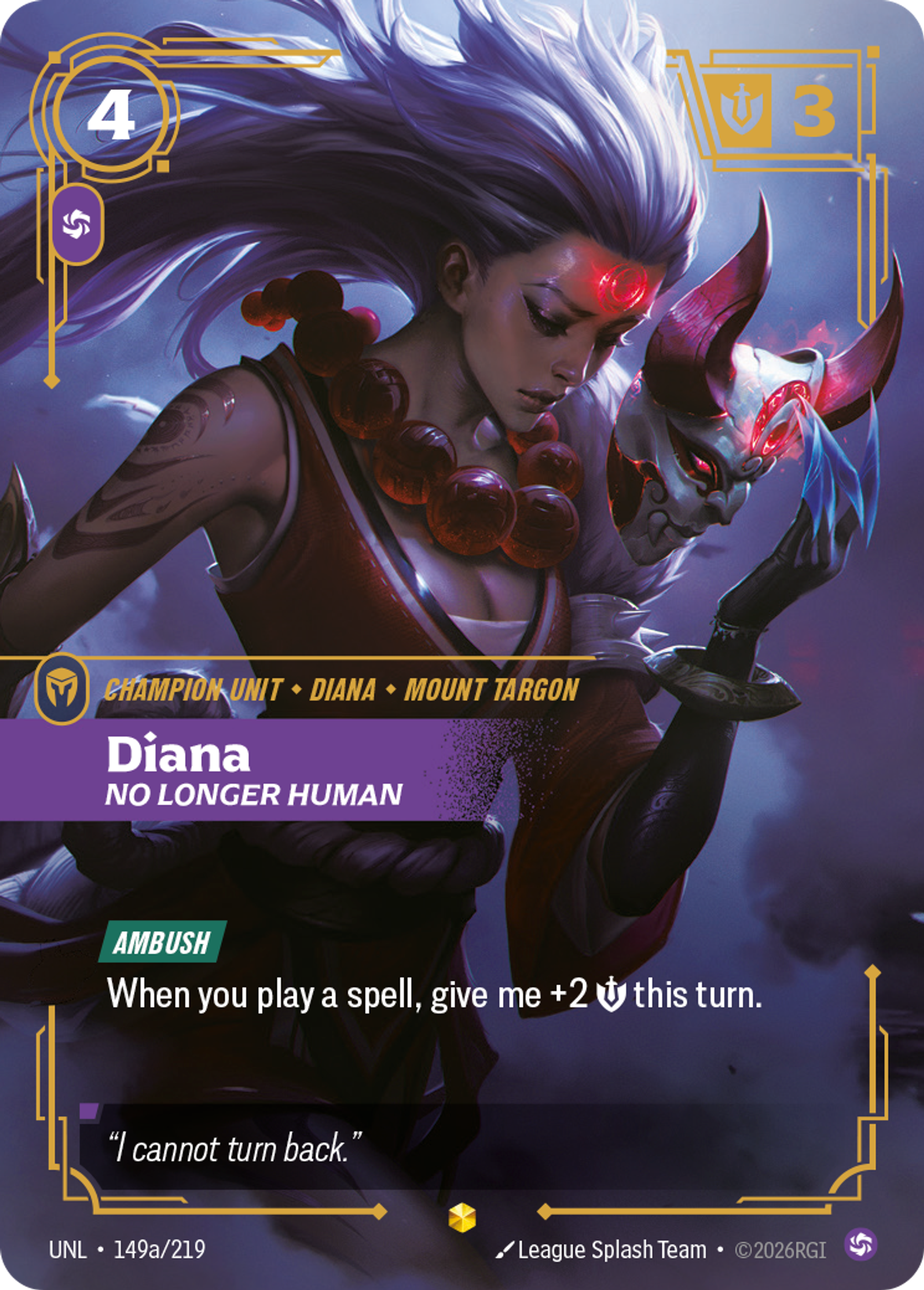 Diana - No Longer Human (Alternate Art) — Unleashed — Riftbound: League of Legends TCG