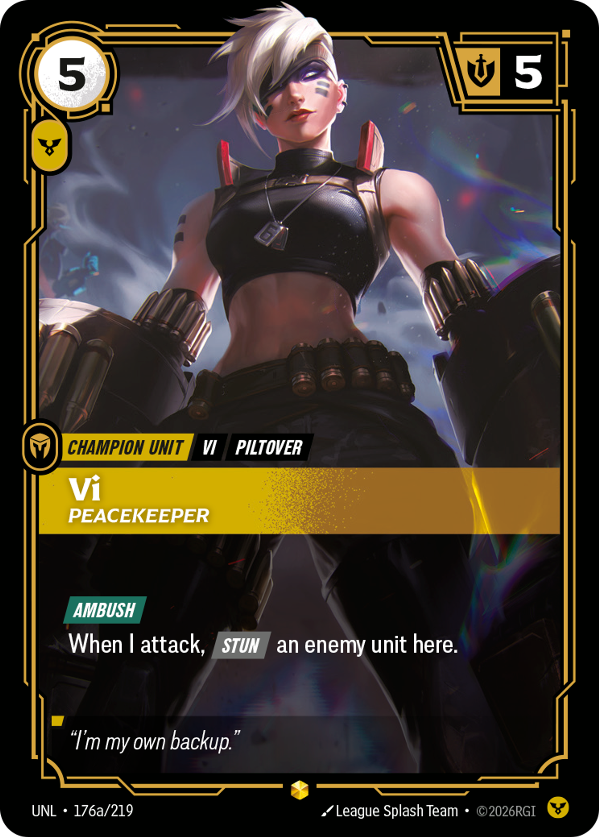 Vi - Peacekeeper (Alternate Art) — Unleashed — Riftbound: League of Legends TCG