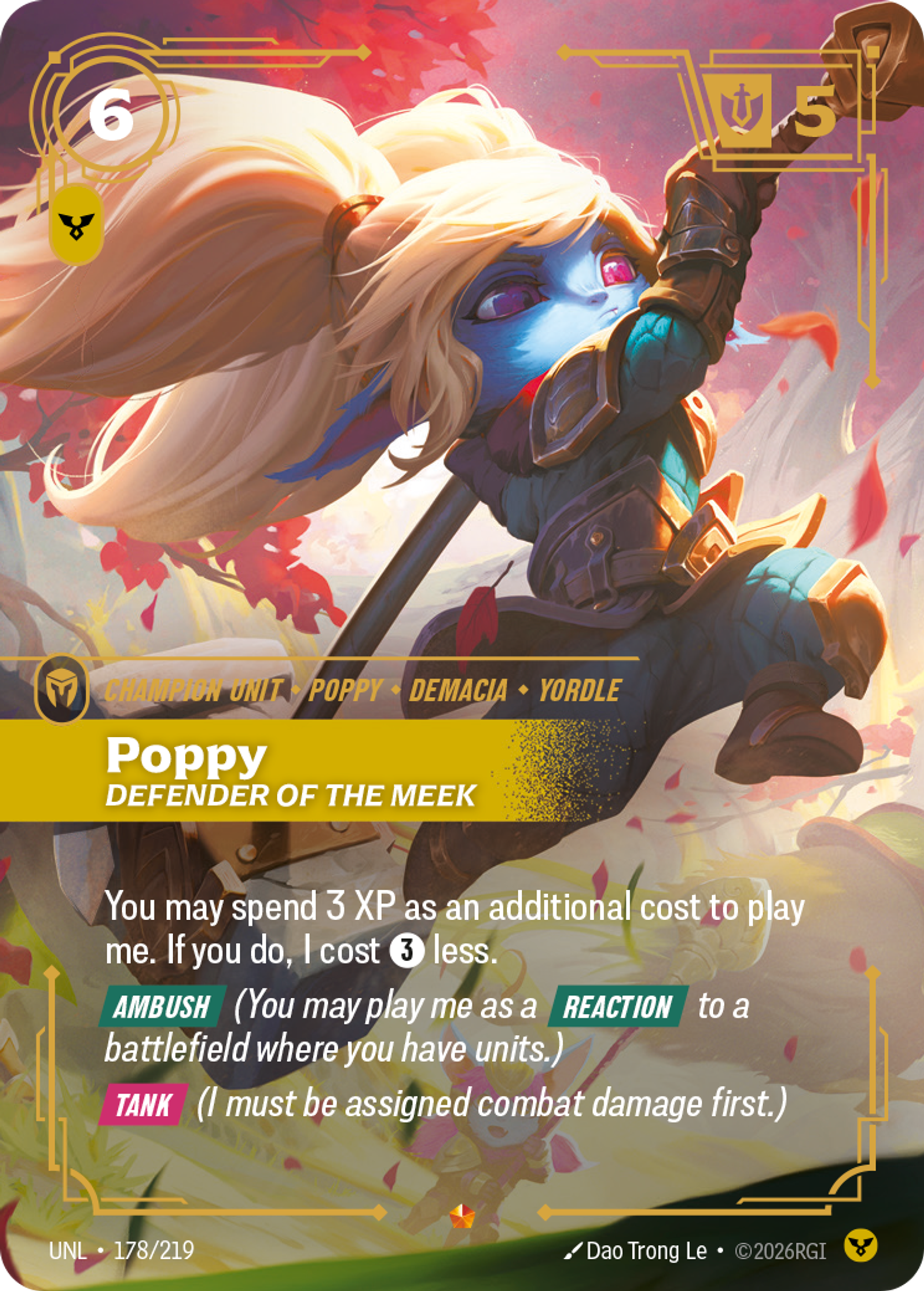 Poppy - Defender of the Meek — Unleashed — Riftbound: League of Legends TCG