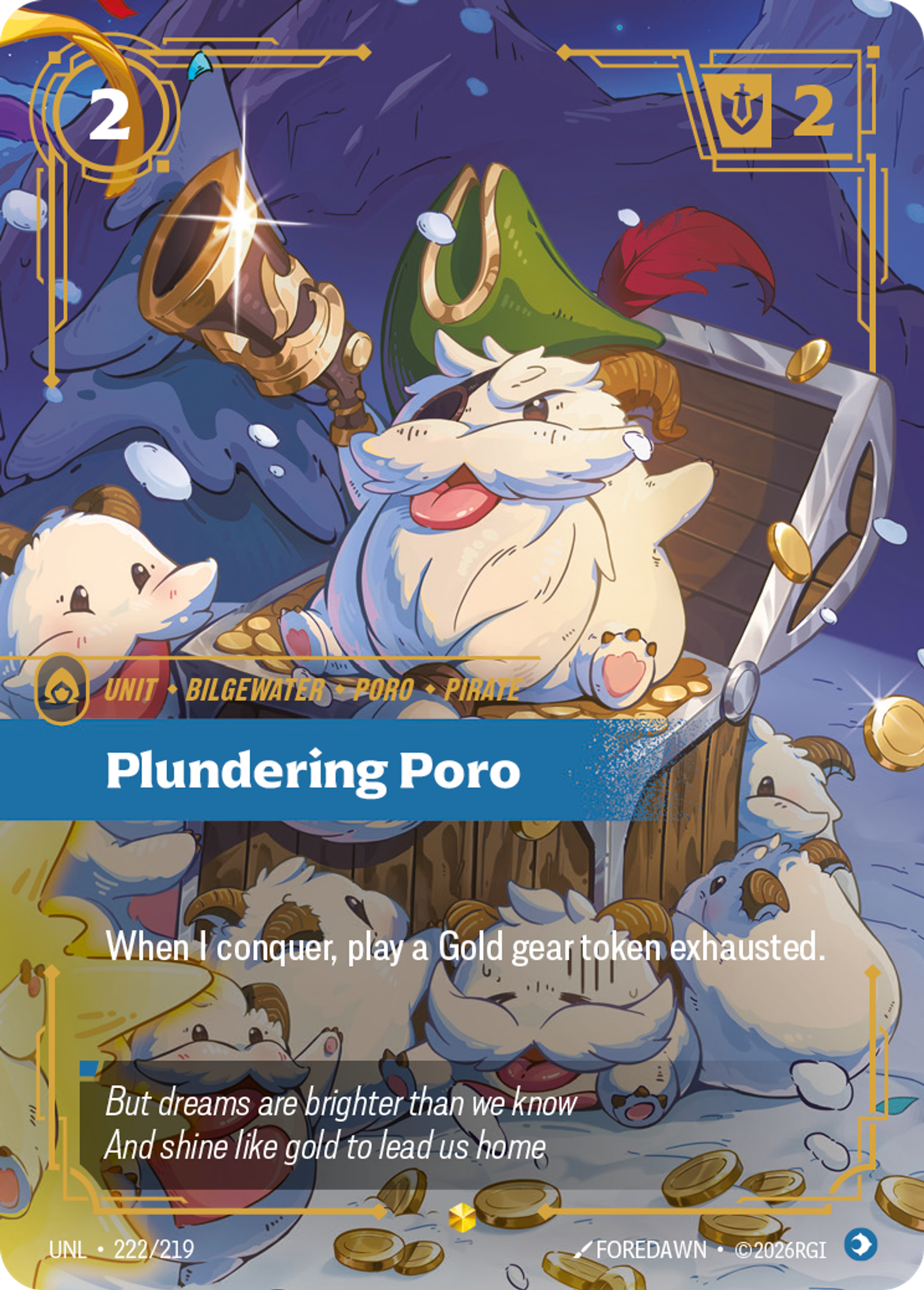 Plundering Poro (Overnumbered) — Unleashed — Riftbound: League of Legends TCG