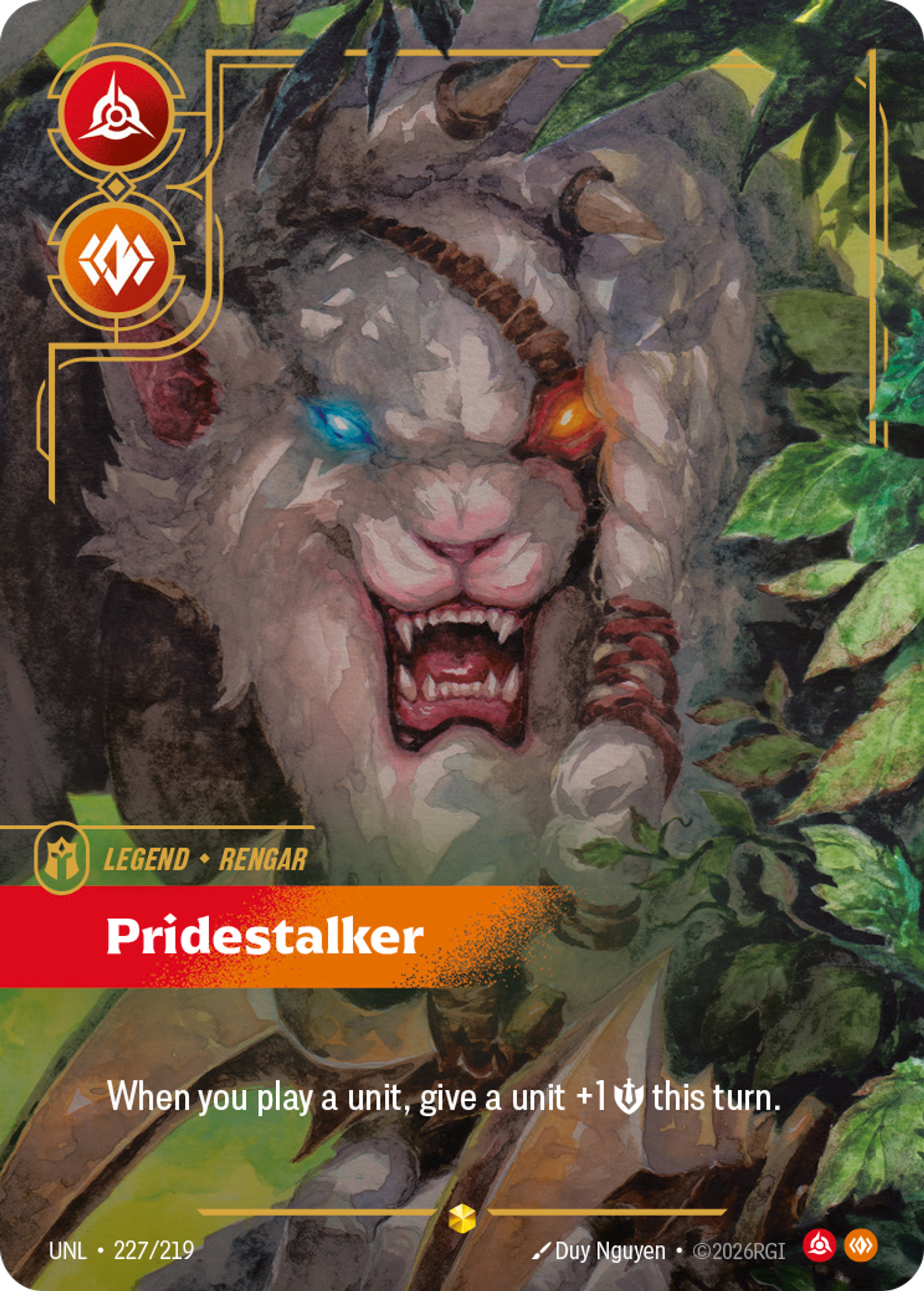 Rengar - Pridestalker (Overnumbered) — Unleashed — Riftbound: League of Legends TCG