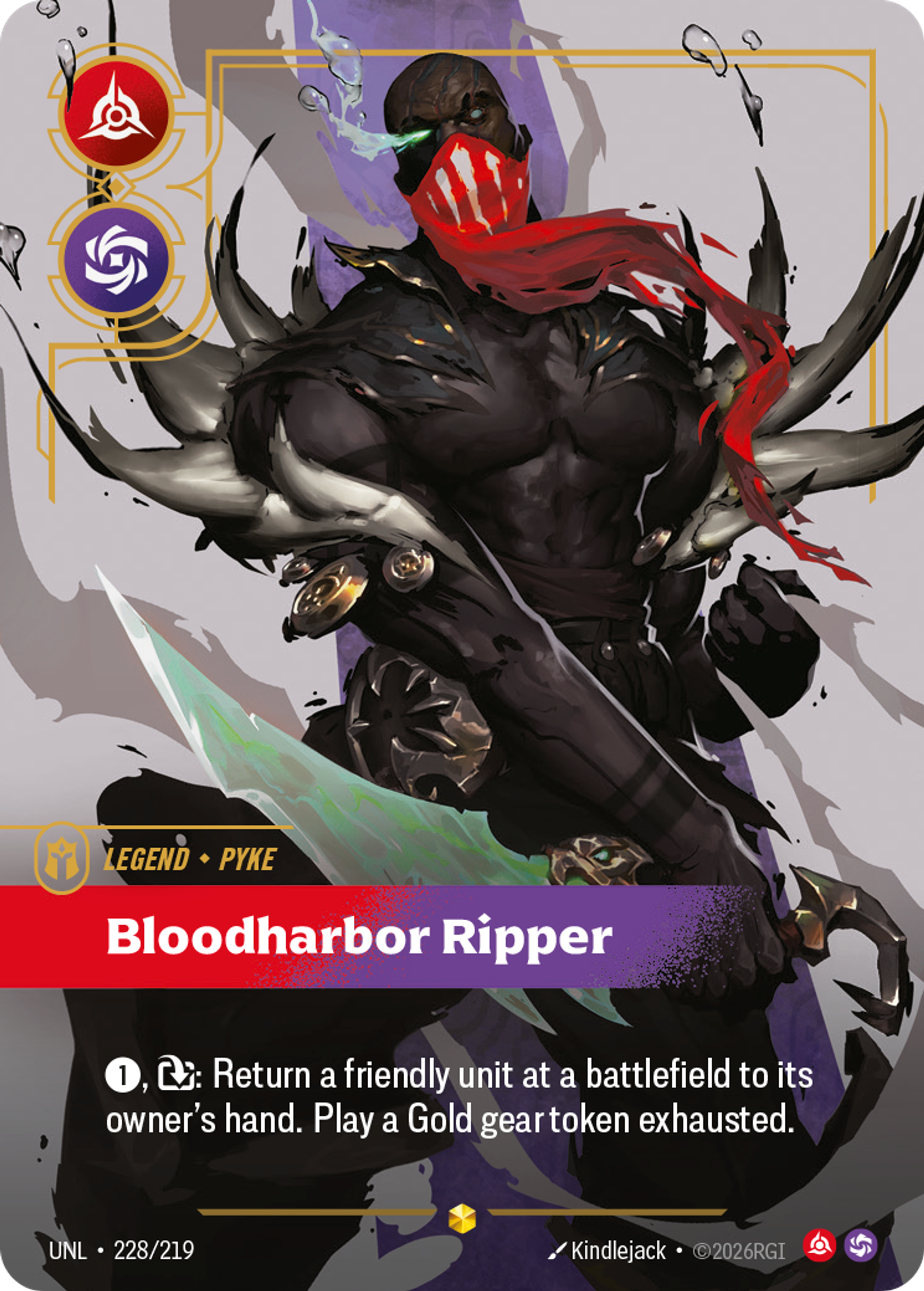 Pyke - Bloodharbor Ripper (Overnumbered) — Unleashed — Riftbound: League of Legends TCG