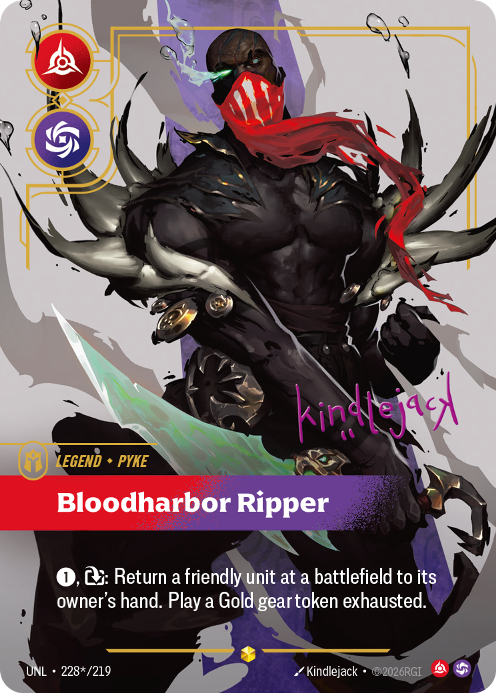 Pyke - Bloodharbor Ripper (Signature) — Unleashed — Riftbound: League of Legends TCG