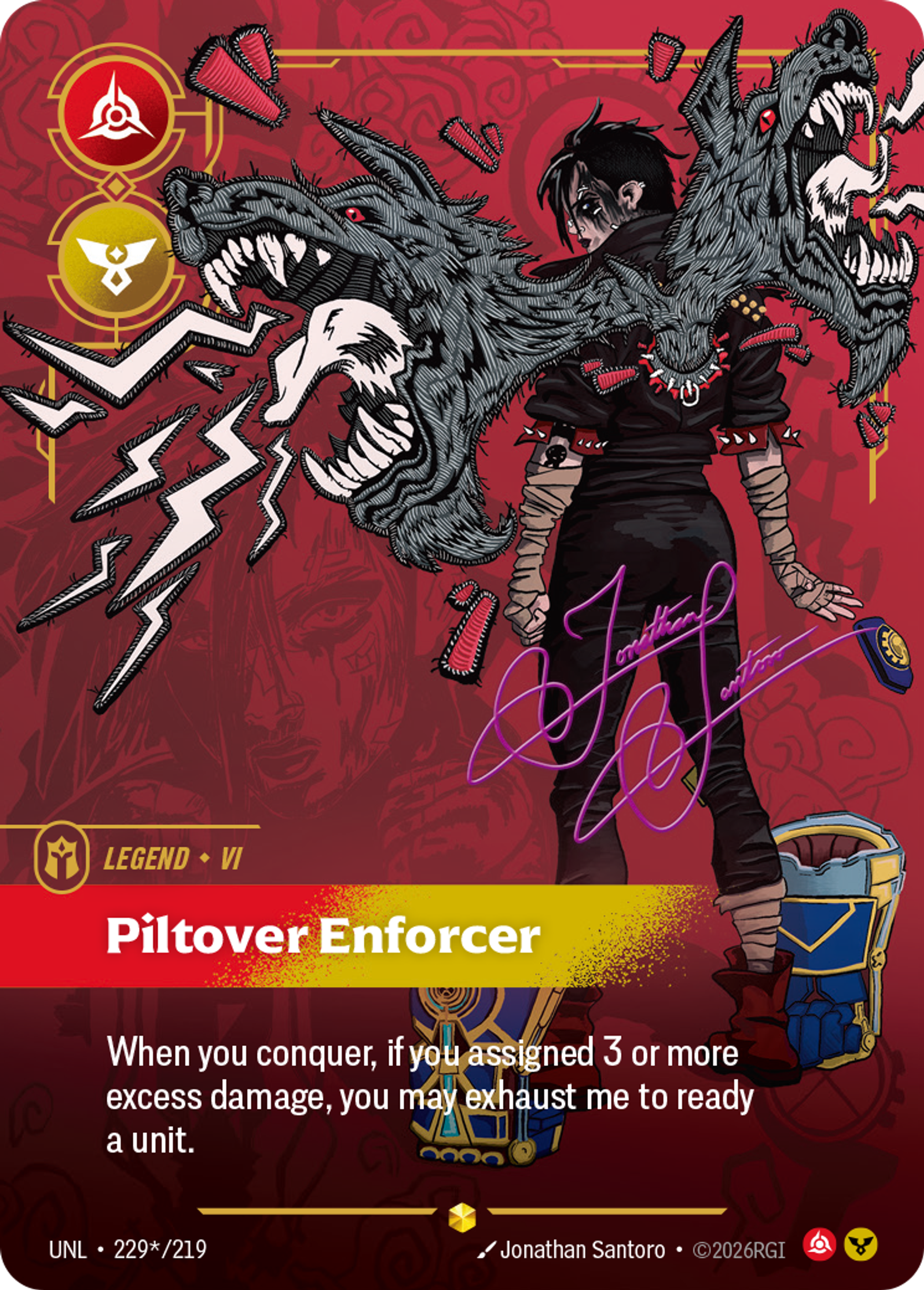 Vi - Piltover Enforcer (Signature) — Unleashed — Riftbound: League of Legends TCG