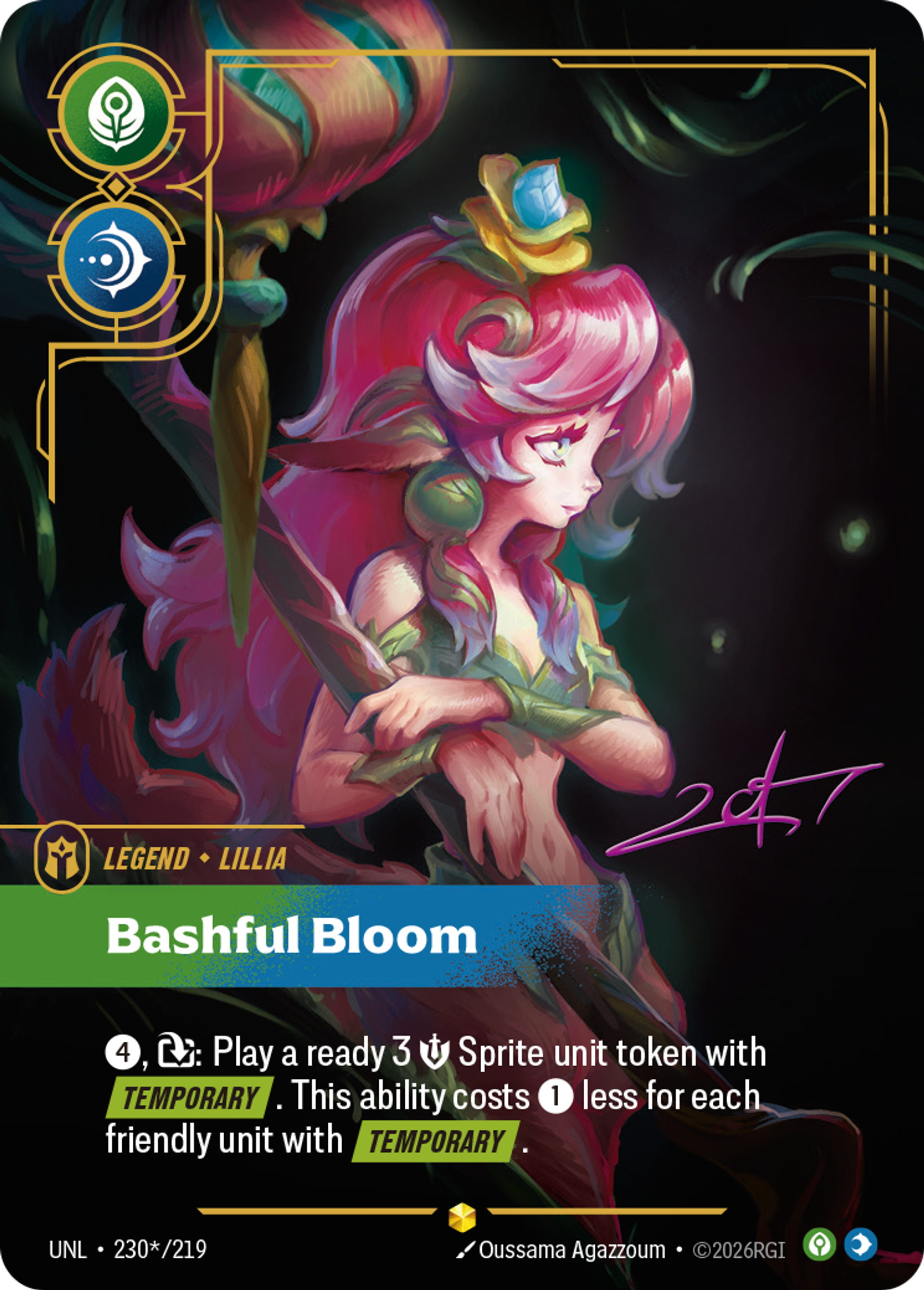 Lillia - Bashful Bloom (Signature) — Unleashed — Riftbound: League of Legends TCG