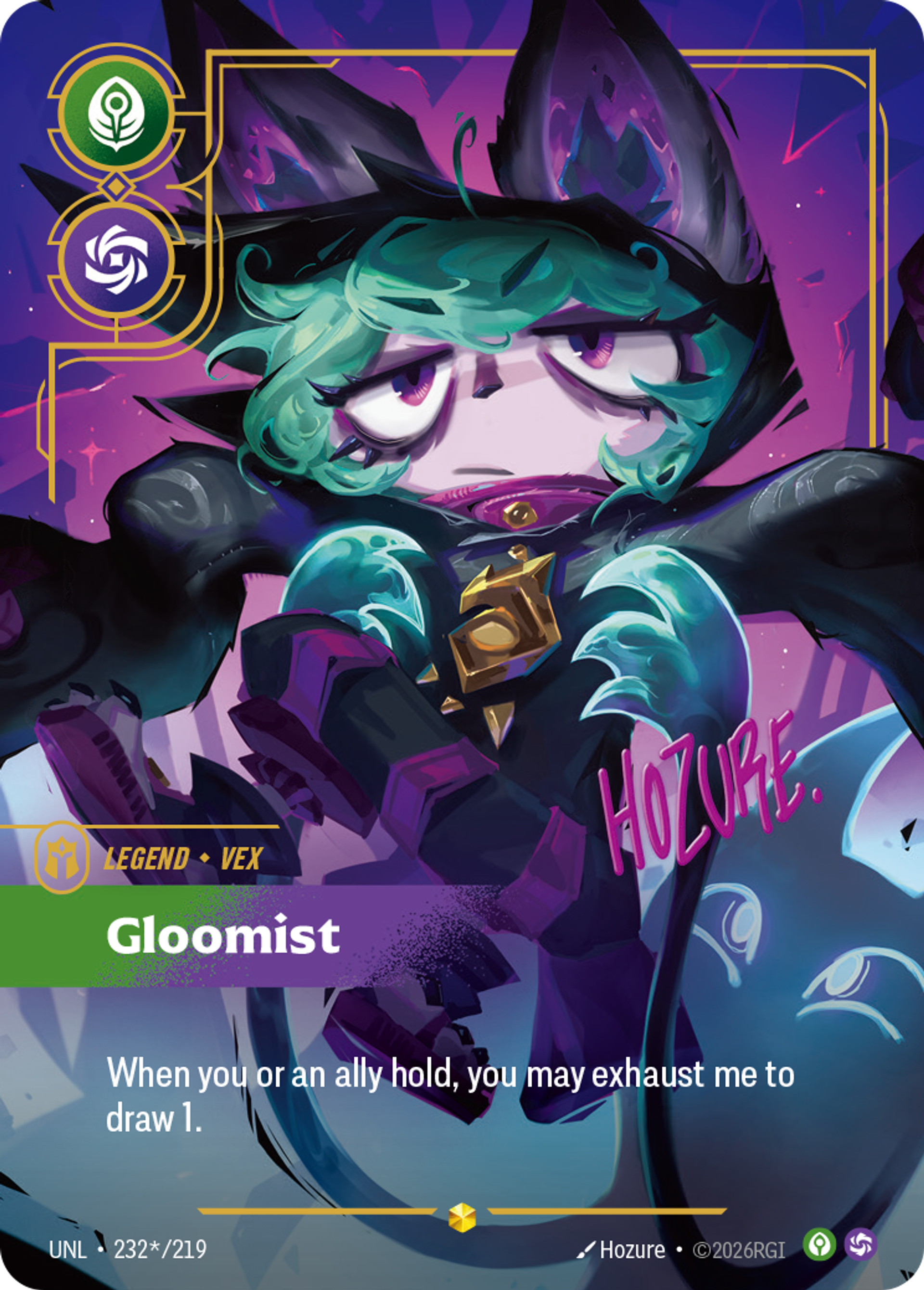 Vex - Gloomist (Signature) — Unleashed — Riftbound: League of Legends TCG