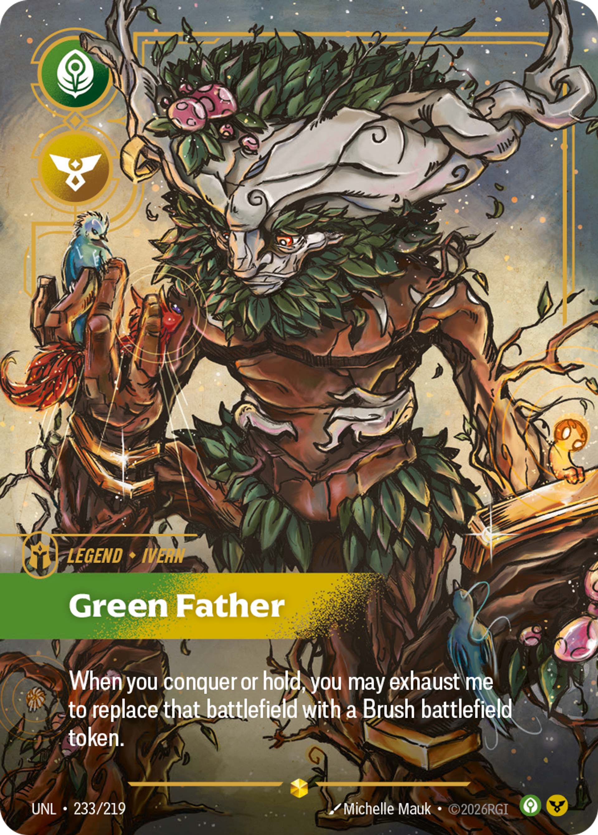 Ivern - Green Father (Overnumbered) — Unleashed — Riftbound: League of Legends TCG