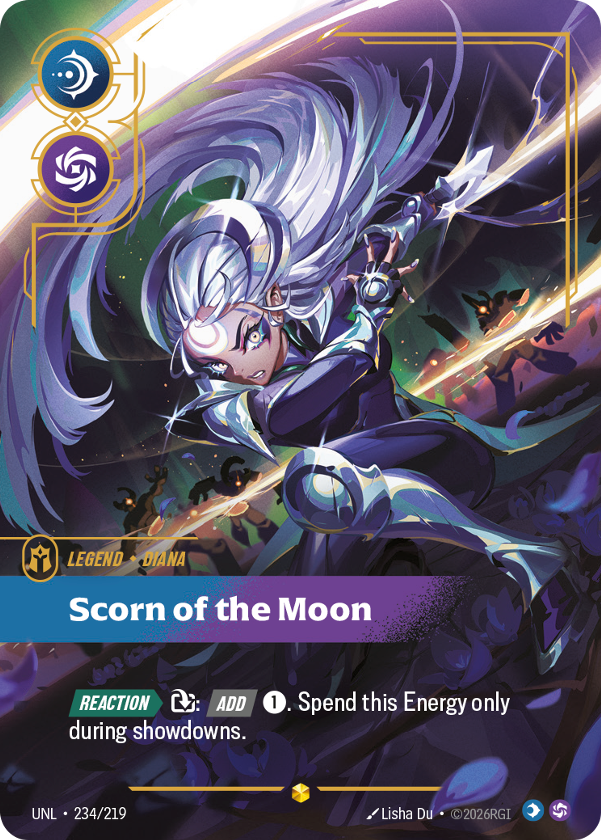 Diana - Scorn of the Moon (Overnumbered) — Unleashed — Riftbound: League of Legends TCG