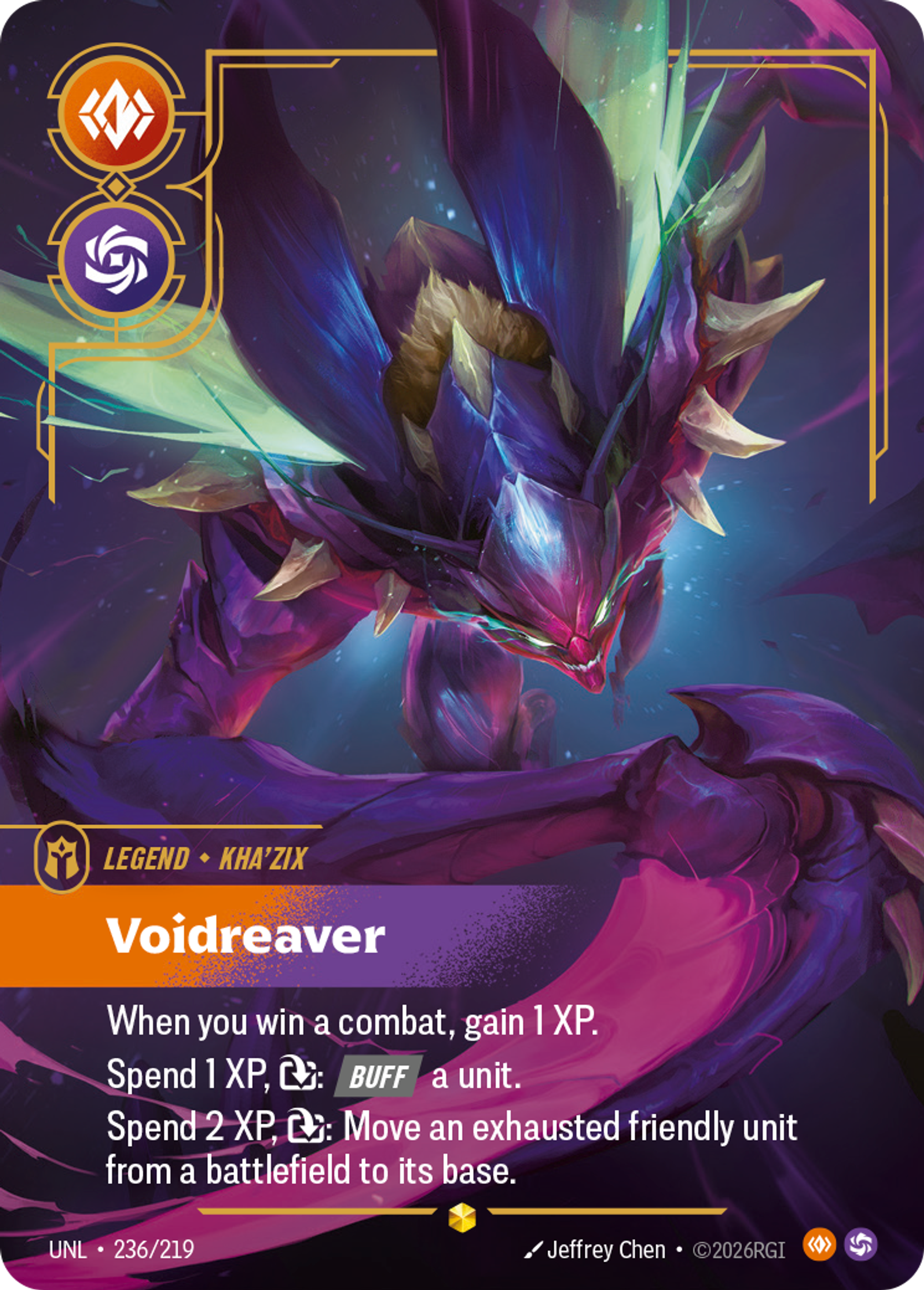 Kha'Zix - Voidreaver (Overnumbered) — Unleashed — Riftbound: League of Legends TCG