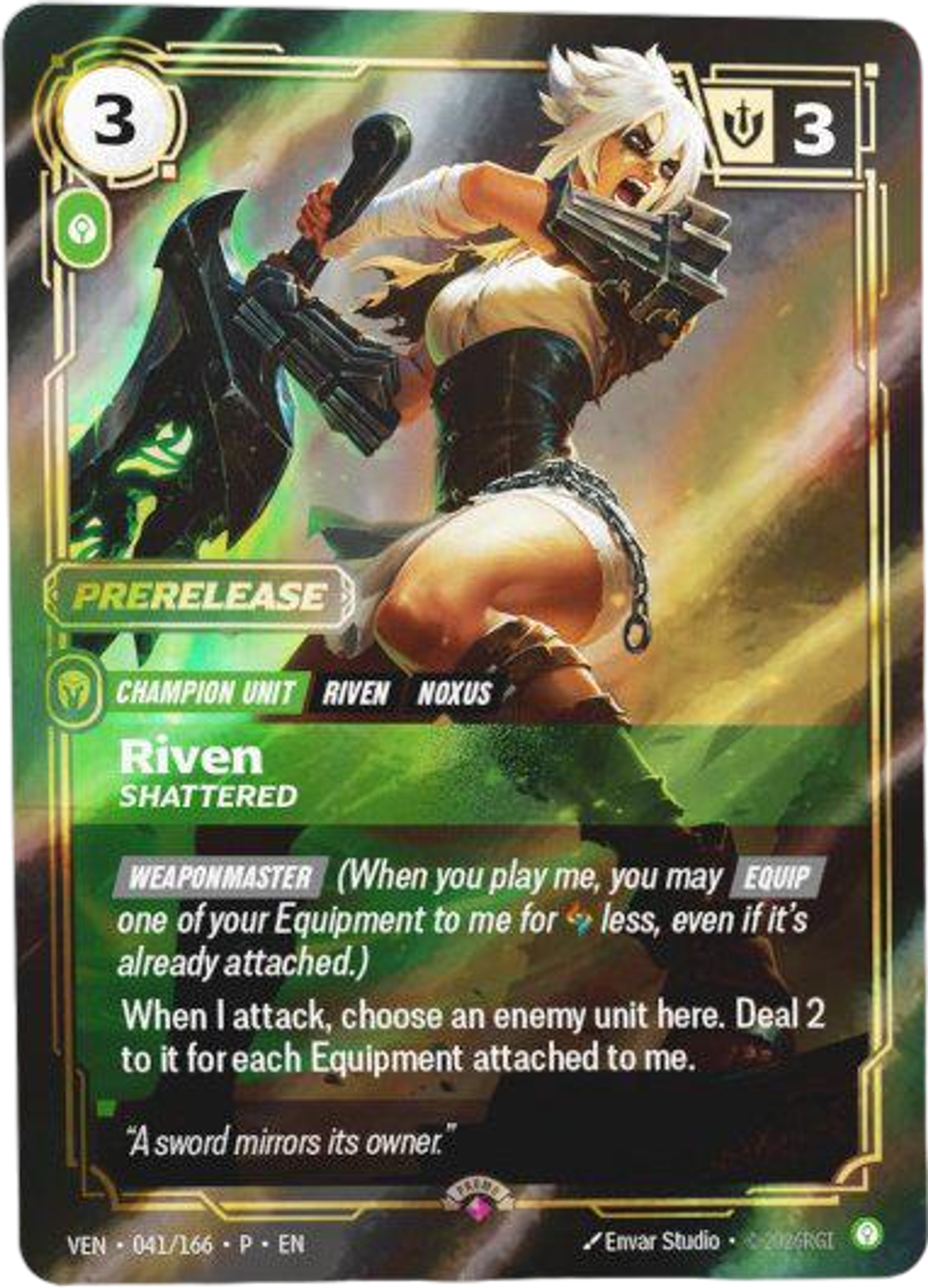 Riven - Shattered - prerelease — Vendetta - Promo Cards — Riftbound
