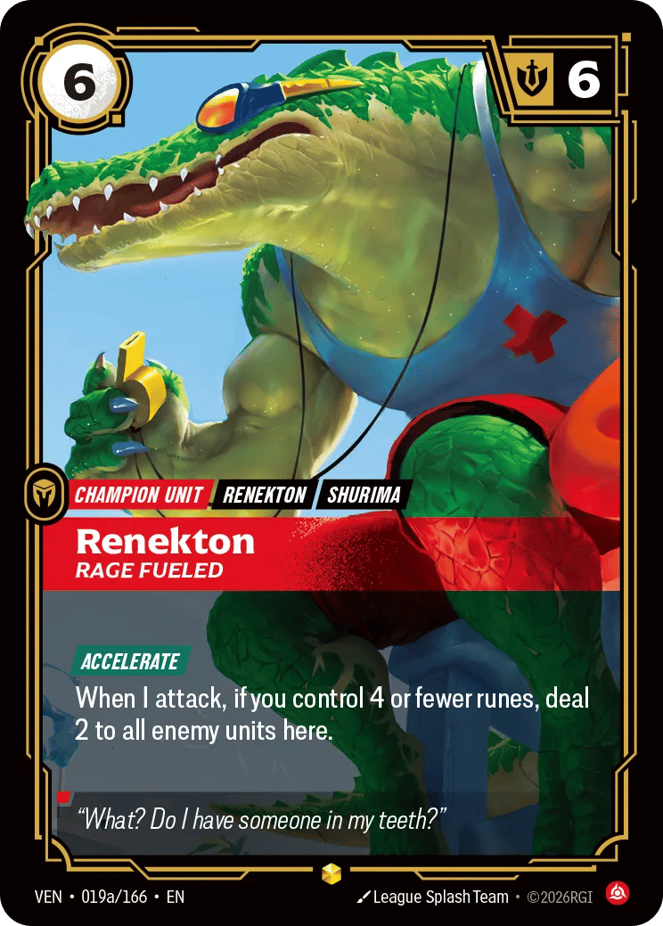Renekton - Rage Fueled — Vendetta — Riftbound: League of Legends TCG