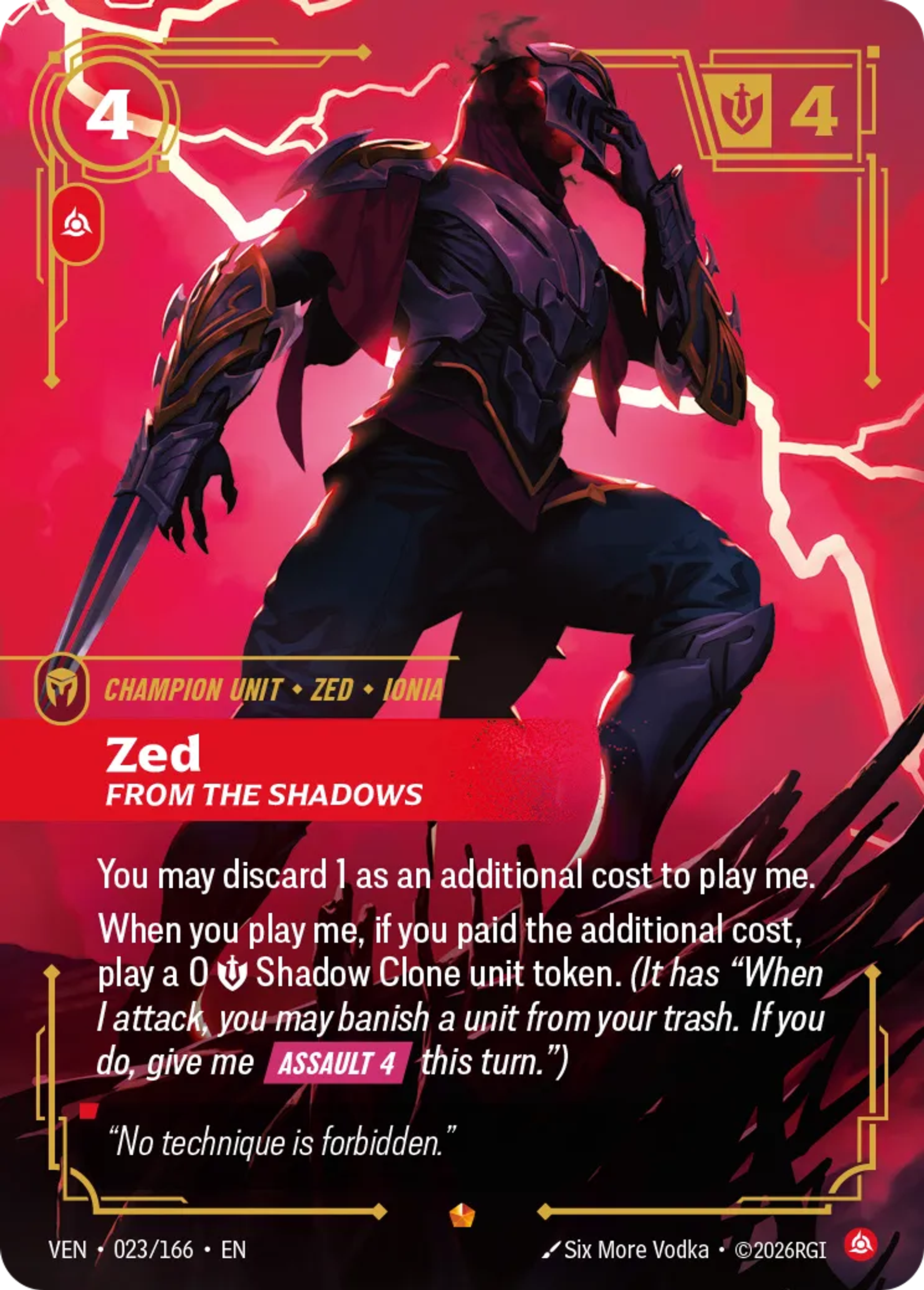Zed - From the Shadows — Vendetta — Riftbound