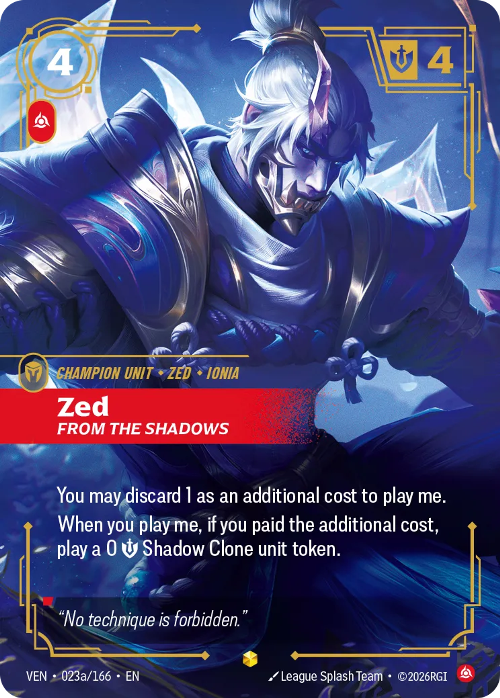 Zed - From the Shadows — Vendetta — Riftbound