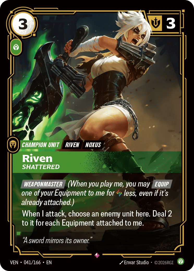 Riven - Shattered — Vendetta — Riftbound: League of Legends TCG