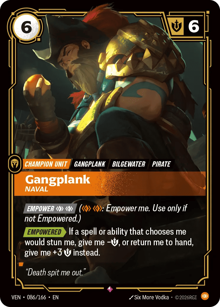 Gangplank - Naval — Vendetta — Riftbound: League of Legends TCG