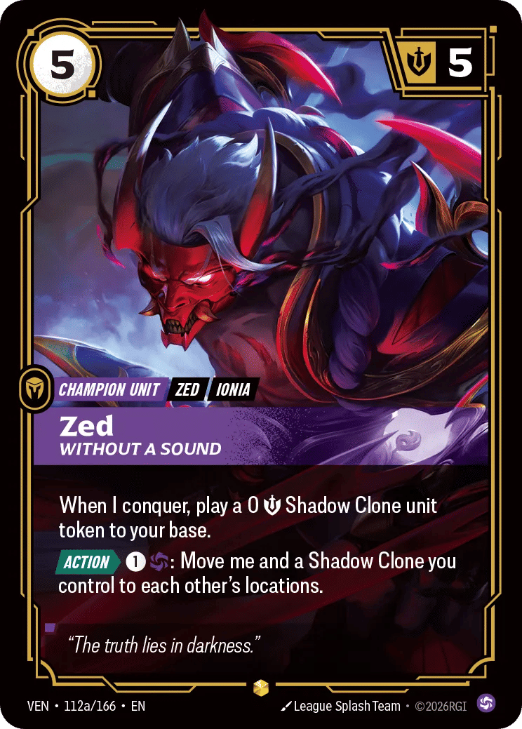 Zed - Without a Sound — Vendetta — Riftbound: League of Legends TCG