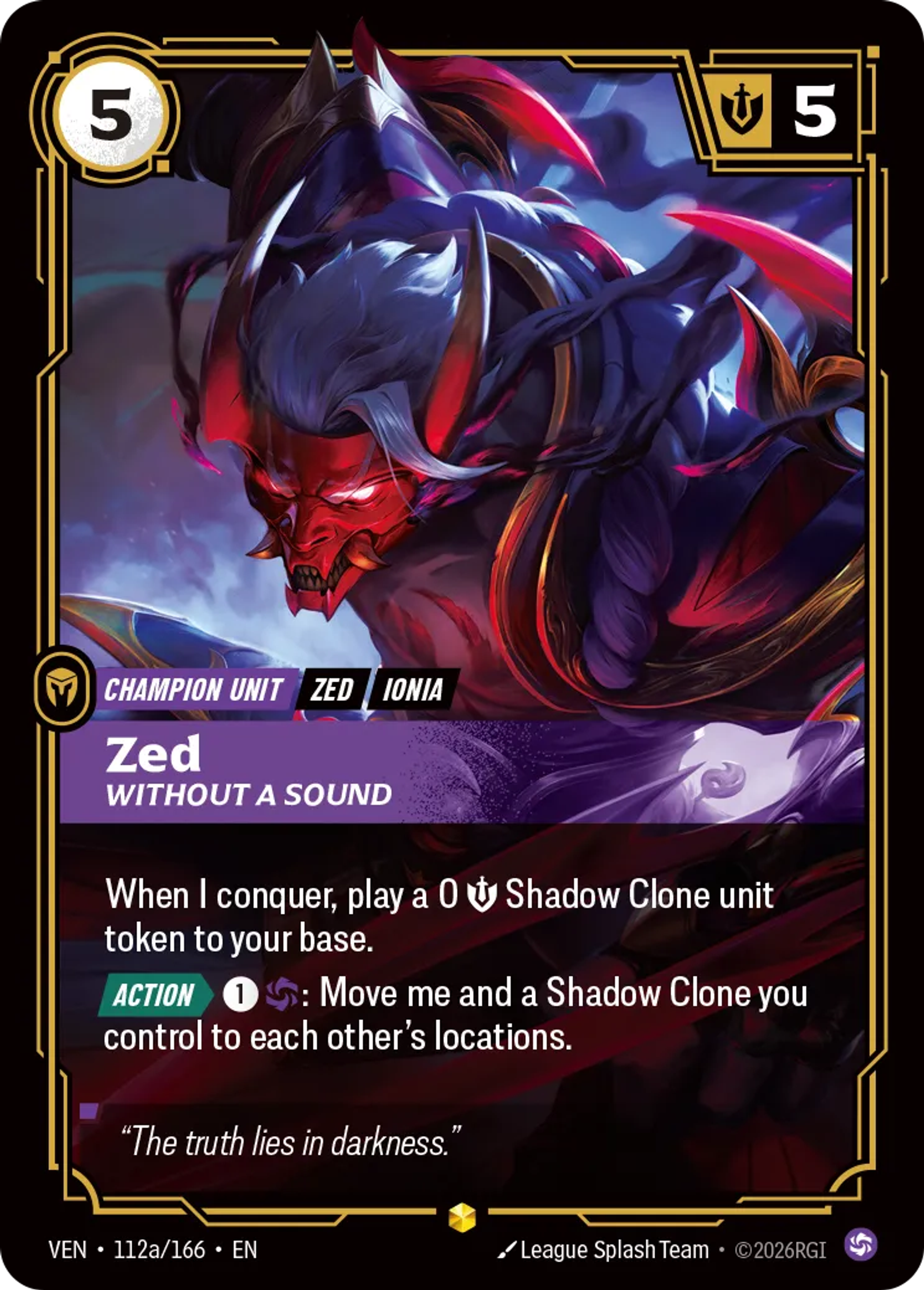 Zed - Without a Sound — Vendetta — Riftbound