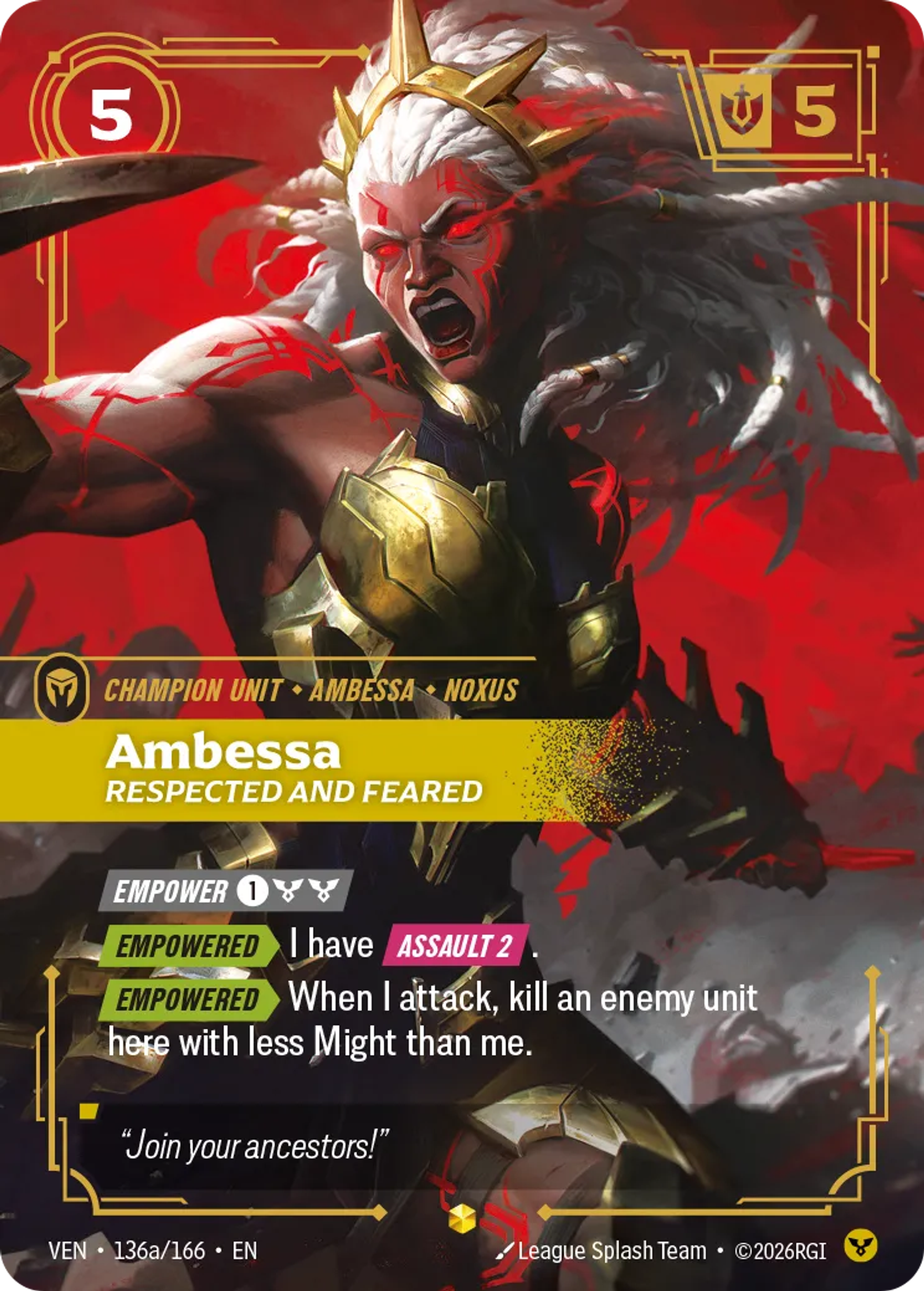 Ambessa - Respected and Feared — Vendetta — Riftbound