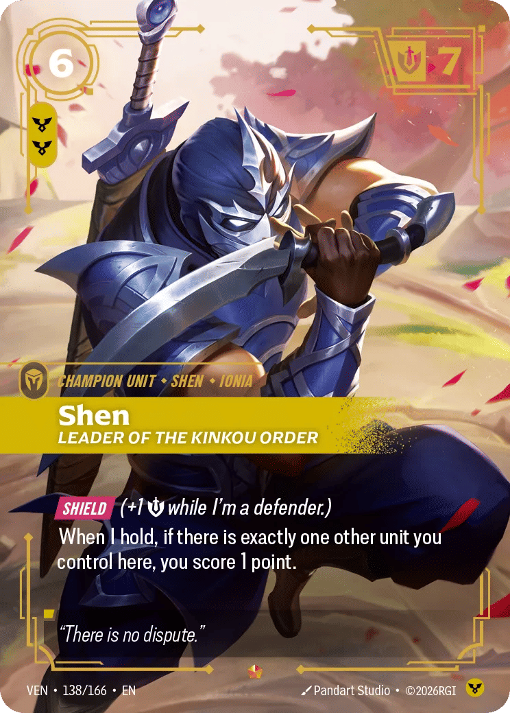Shen - Leader of the Kinkou Order — Vendetta — Riftbound: League of Legends TCG