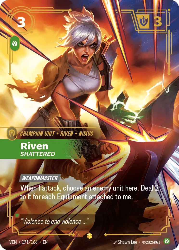Riven - Shattered — Vendetta — Riftbound: League of Legends TCG