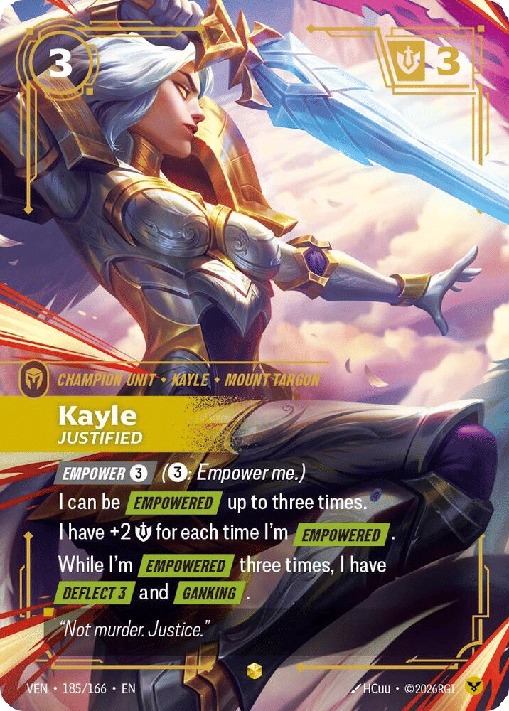 Kayle - Justified (Overnumbered) — Vendetta — Riftbound: League of Legends TCG