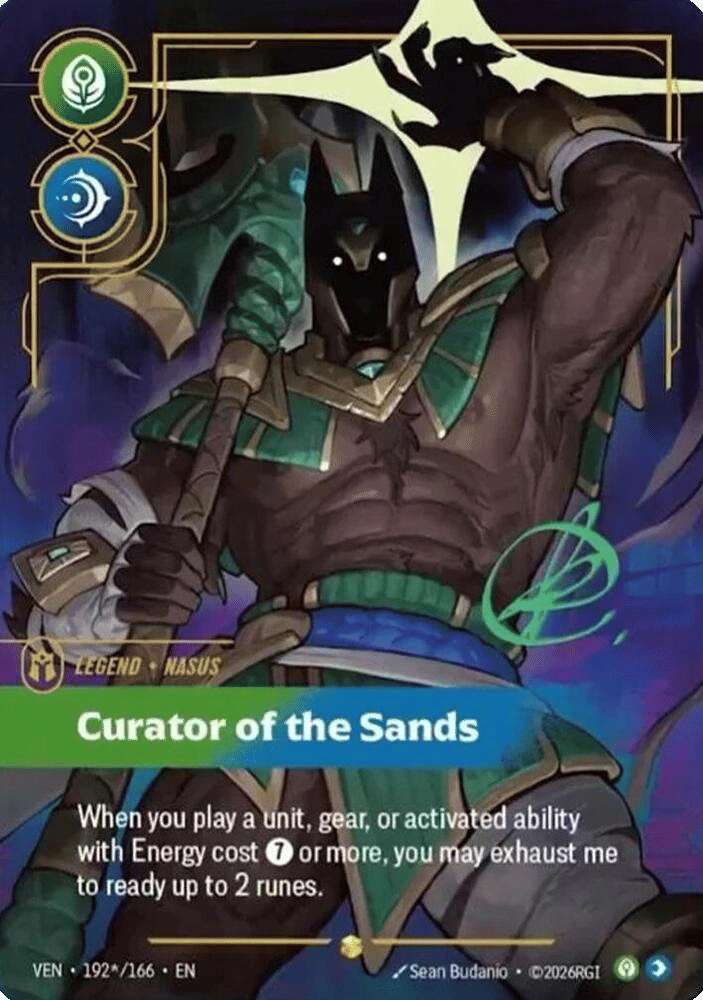 Nasus - Curator of the Sands (Signature) — Vendetta — Riftbound: League of Legends TCG