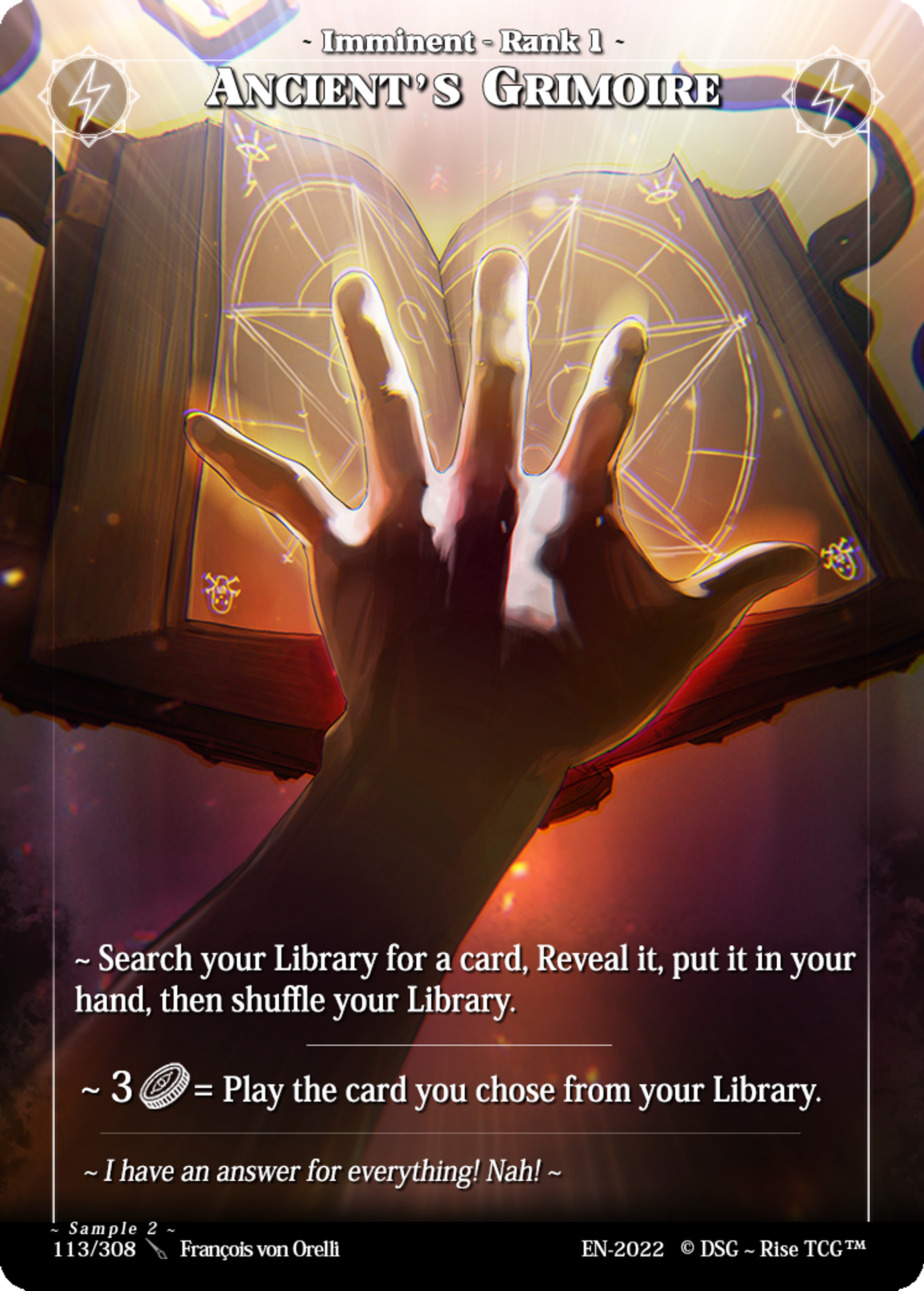 Ancient's Grimoire — Sample 2 — Rise TCG