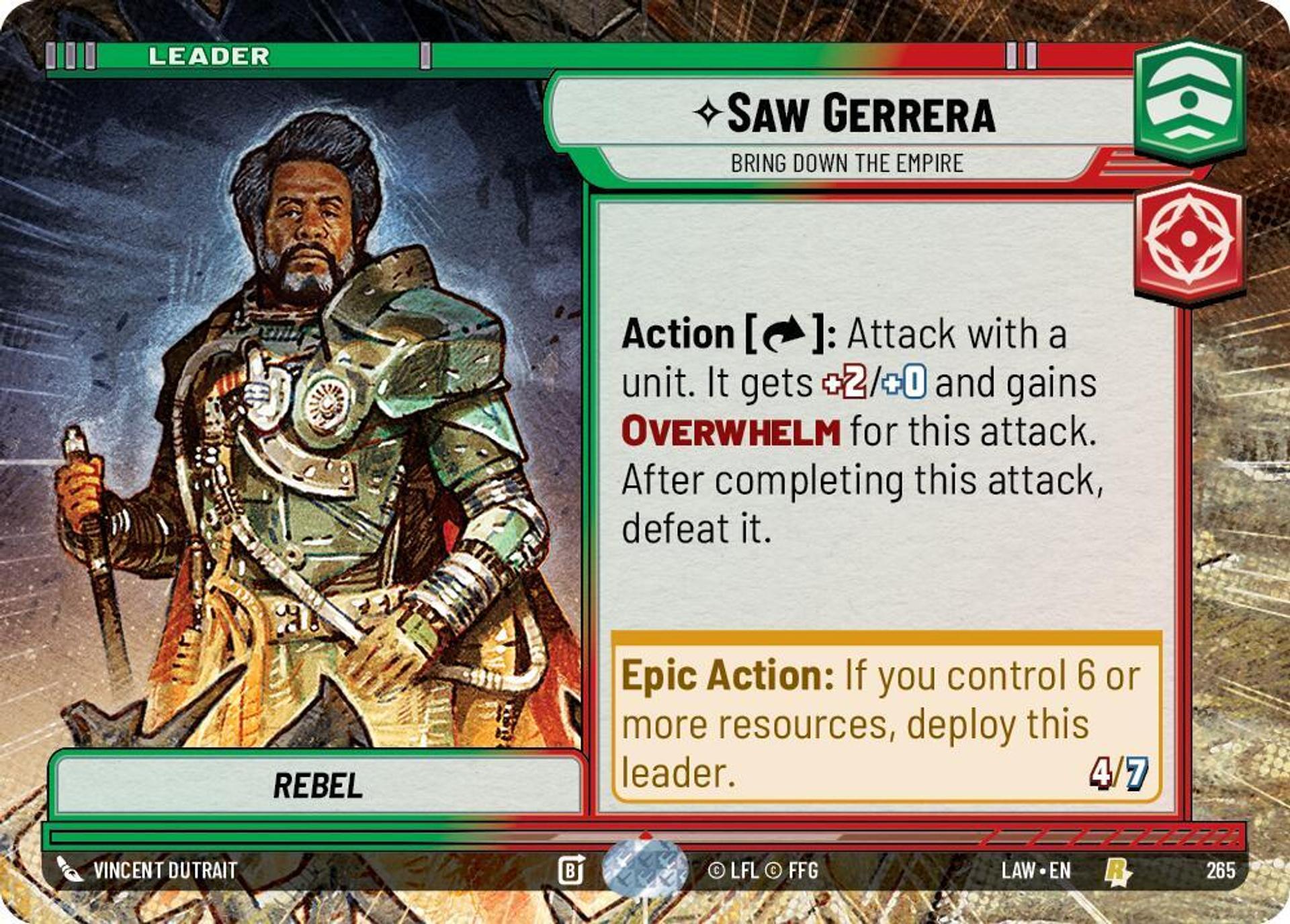 Saw Gerrera - Fait Tomber L'Empire — A Lawless Time — Star Wars: Unlimited