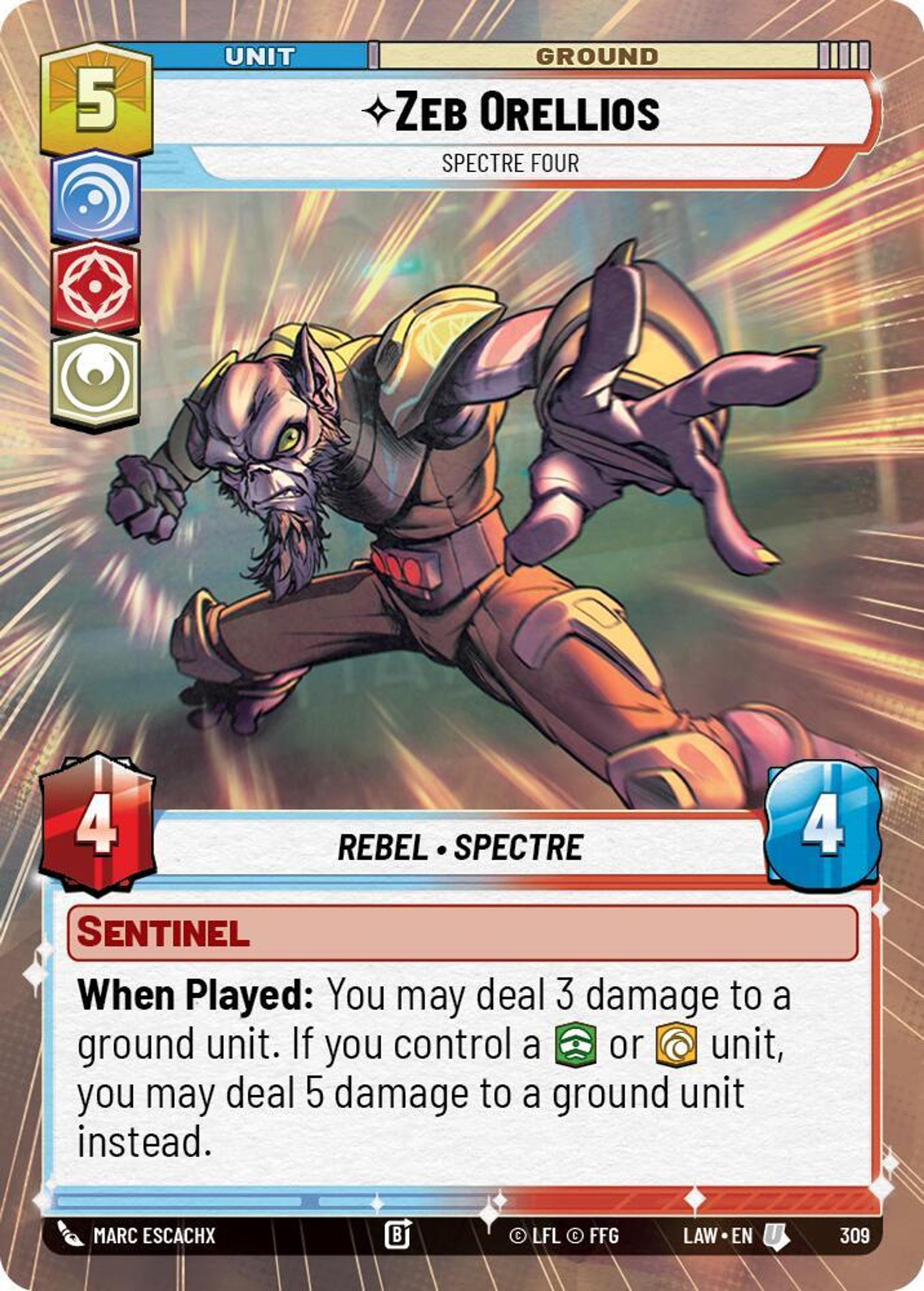 Zeb Orellios - Spectre Quatre — A Lawless Time — Star Wars: Unlimited