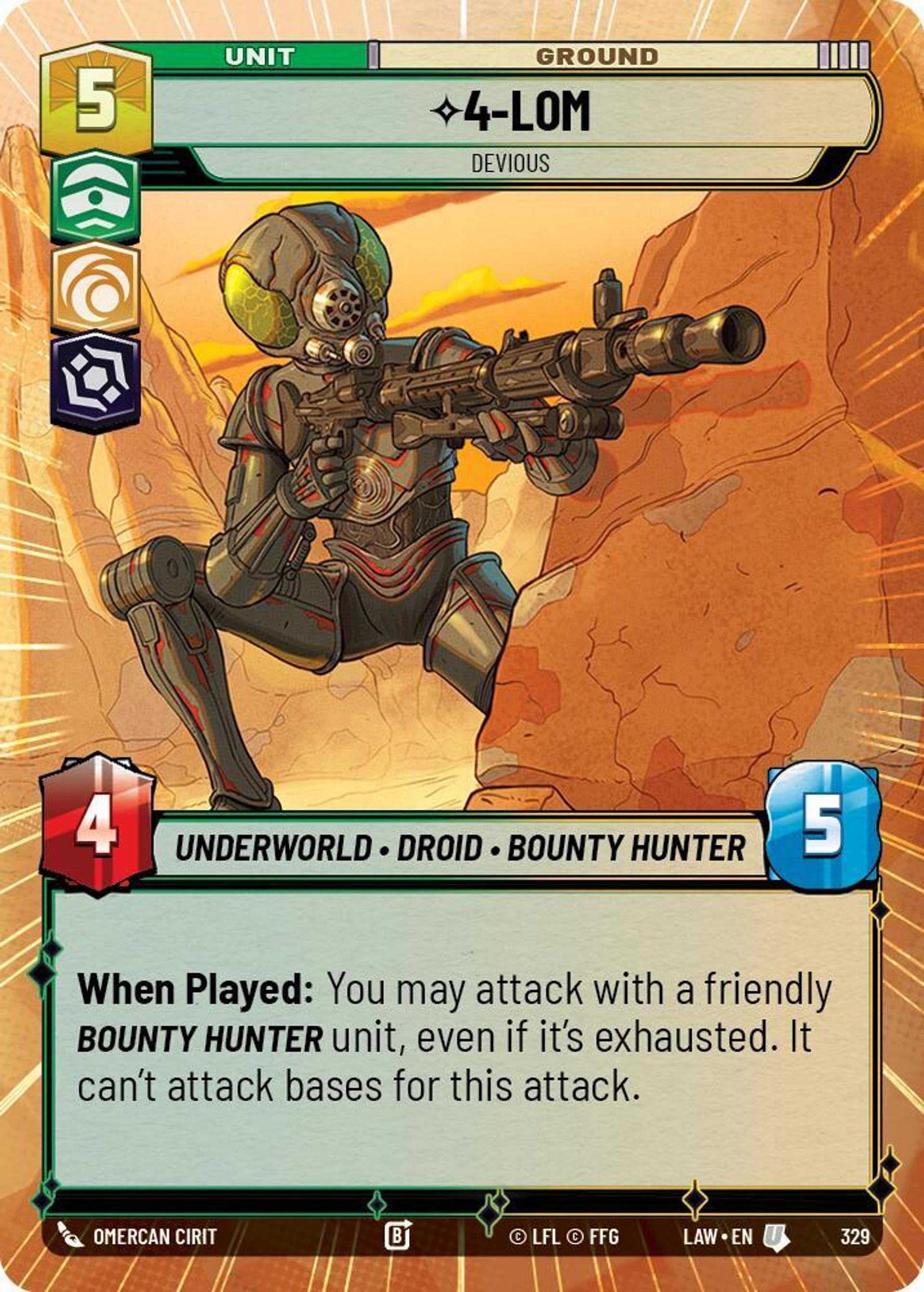 4-LOM - Sournois — A Lawless Time — Star Wars: Unlimited
